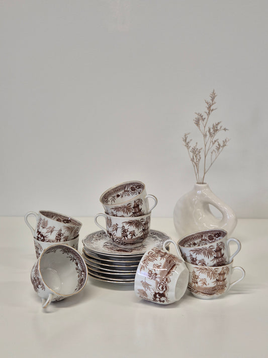 Arabia Finland “Singapore” Trio – Coffee Cup, Saucer & Cake Plate (1964–1975)