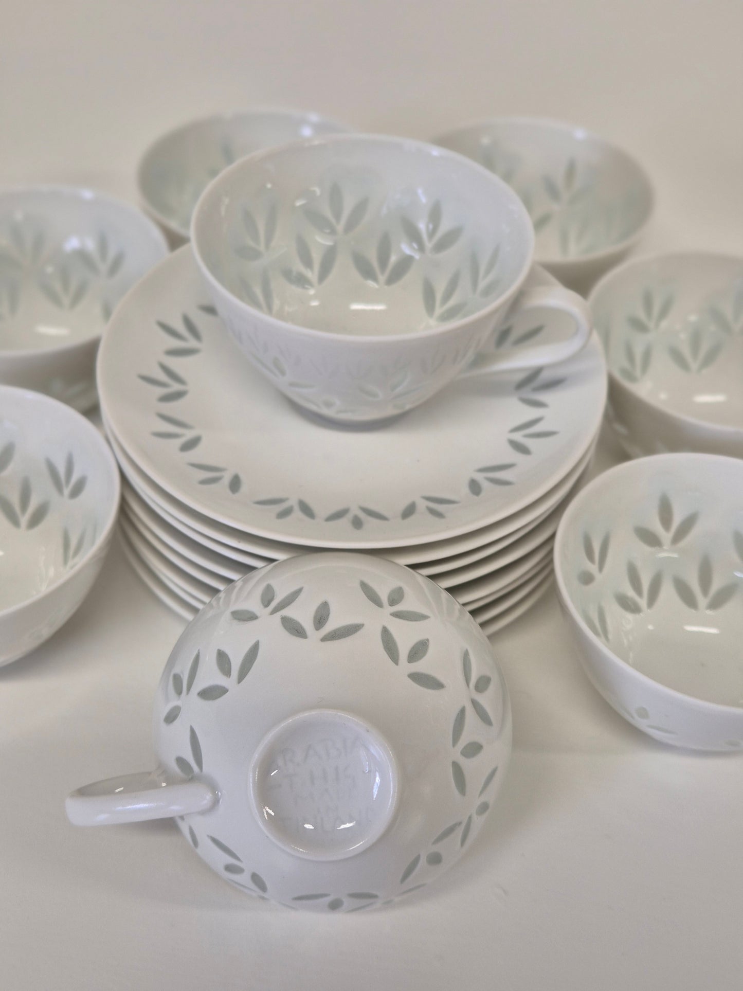 Arabia Rice Porcelain Mocha Cup & Saucer – Friedl Kjellberg