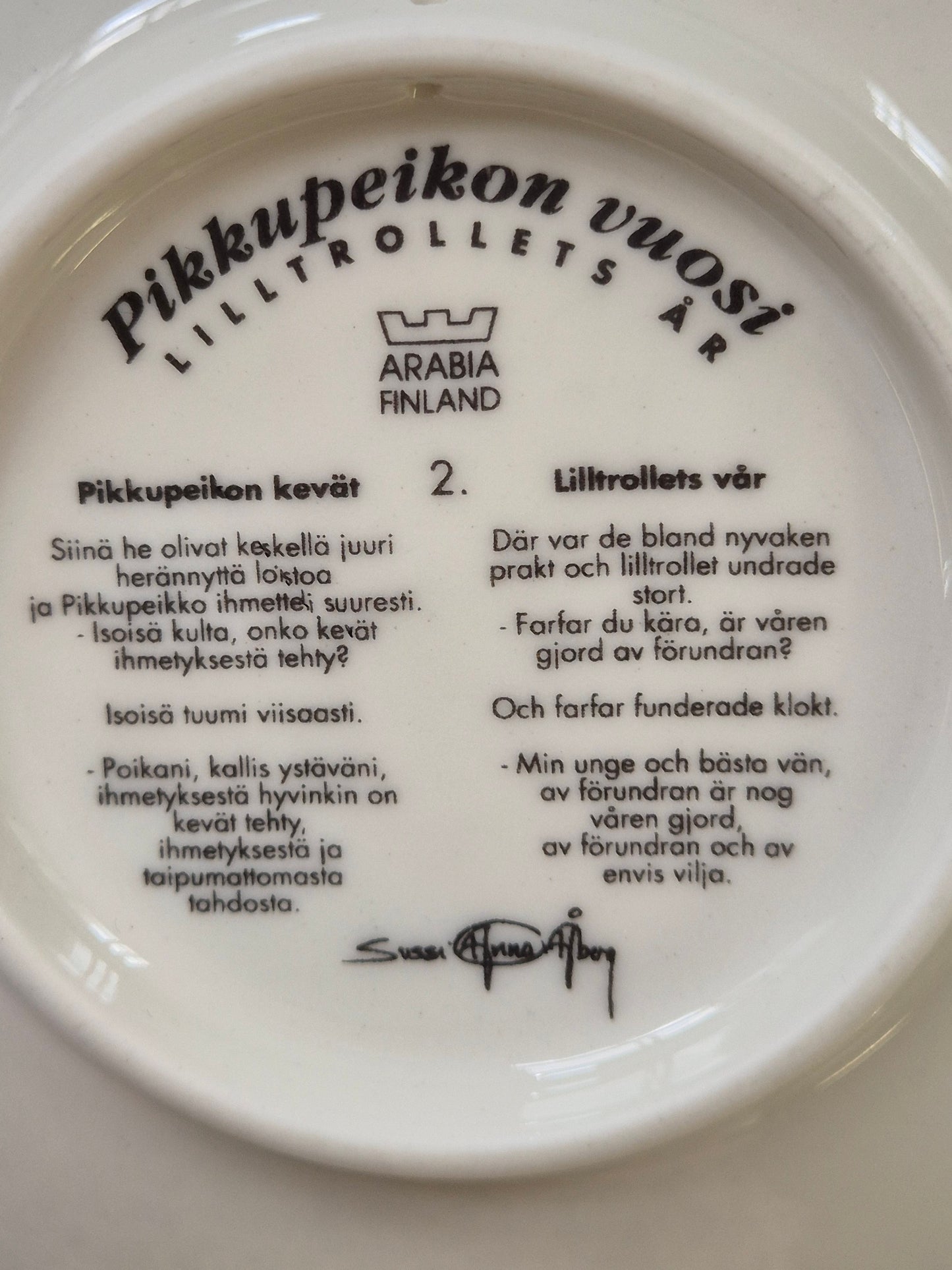 Arabia Pikkupeikon Year Wall Plate 1992 – Sussi Anna Åberg