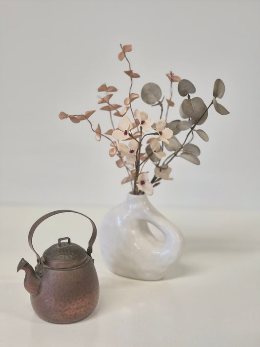 Vintage koperen theepot - klassiek rustiek keukengerei