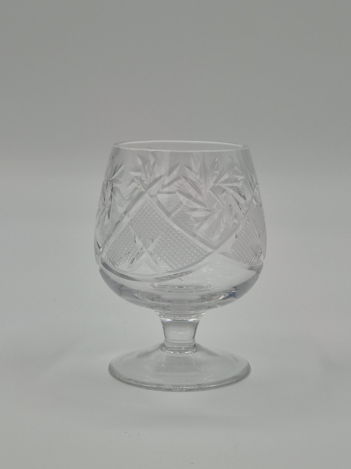Vintage Crystal Cognac Glasses – Elegant Retro Barware