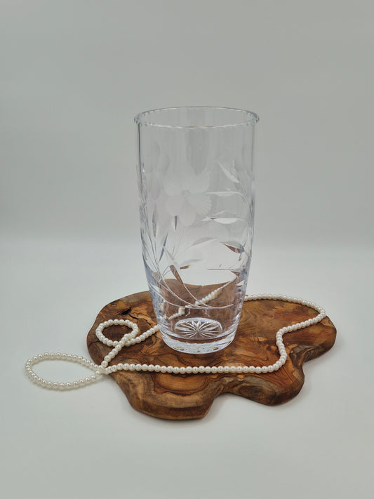 Grote kristallen vaas - elegante vintage woondecoratie