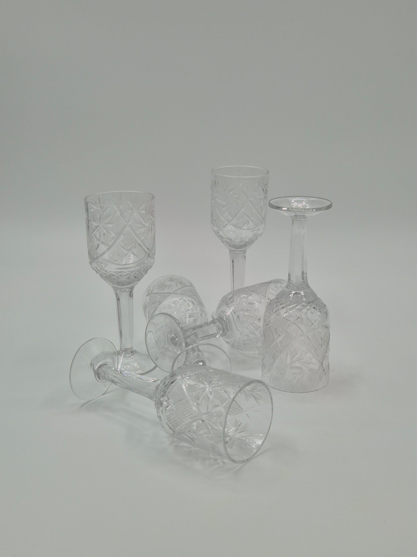 Set van 6 kristallen bekers
