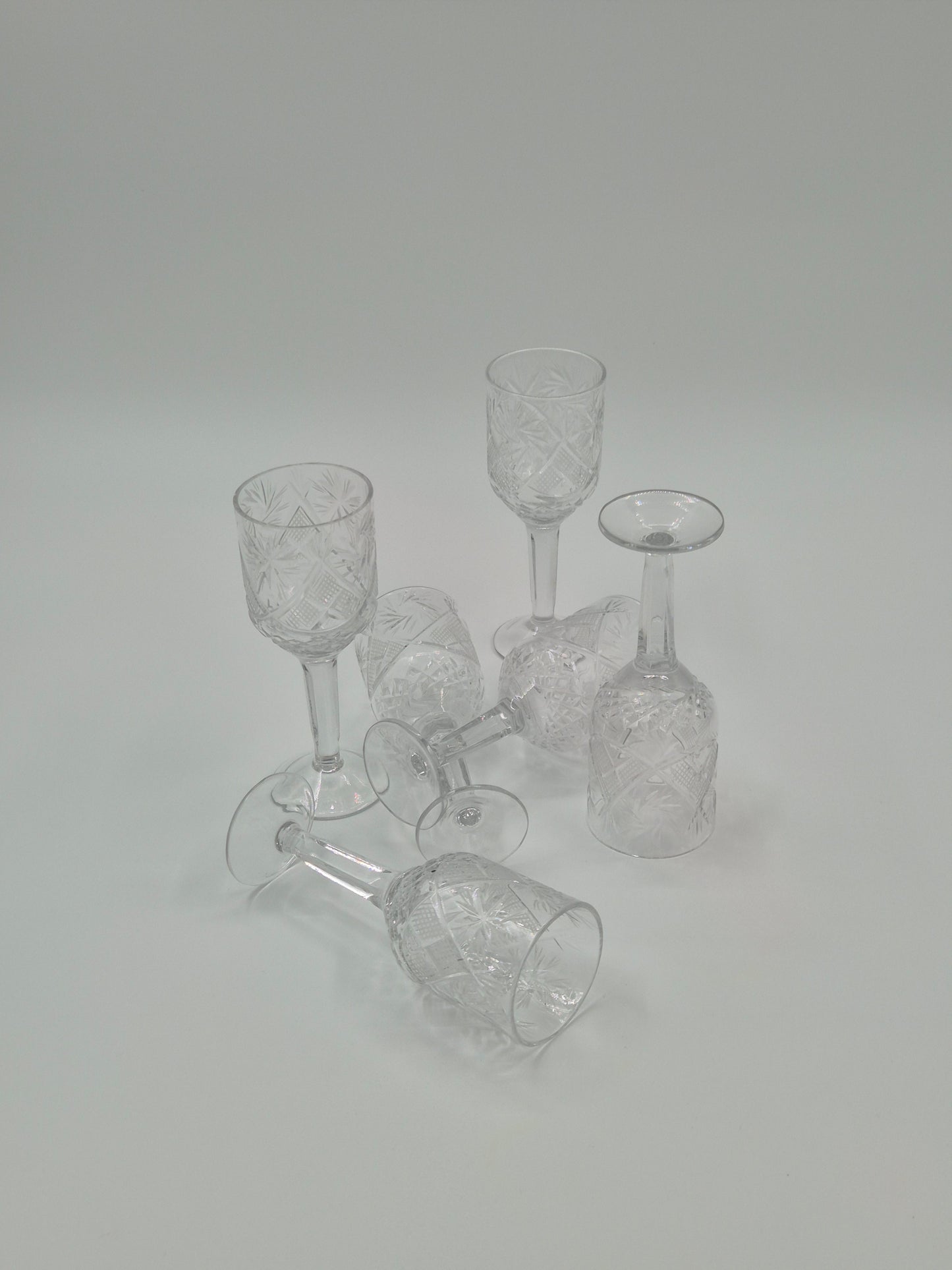 Set van 6 kristallen bekers