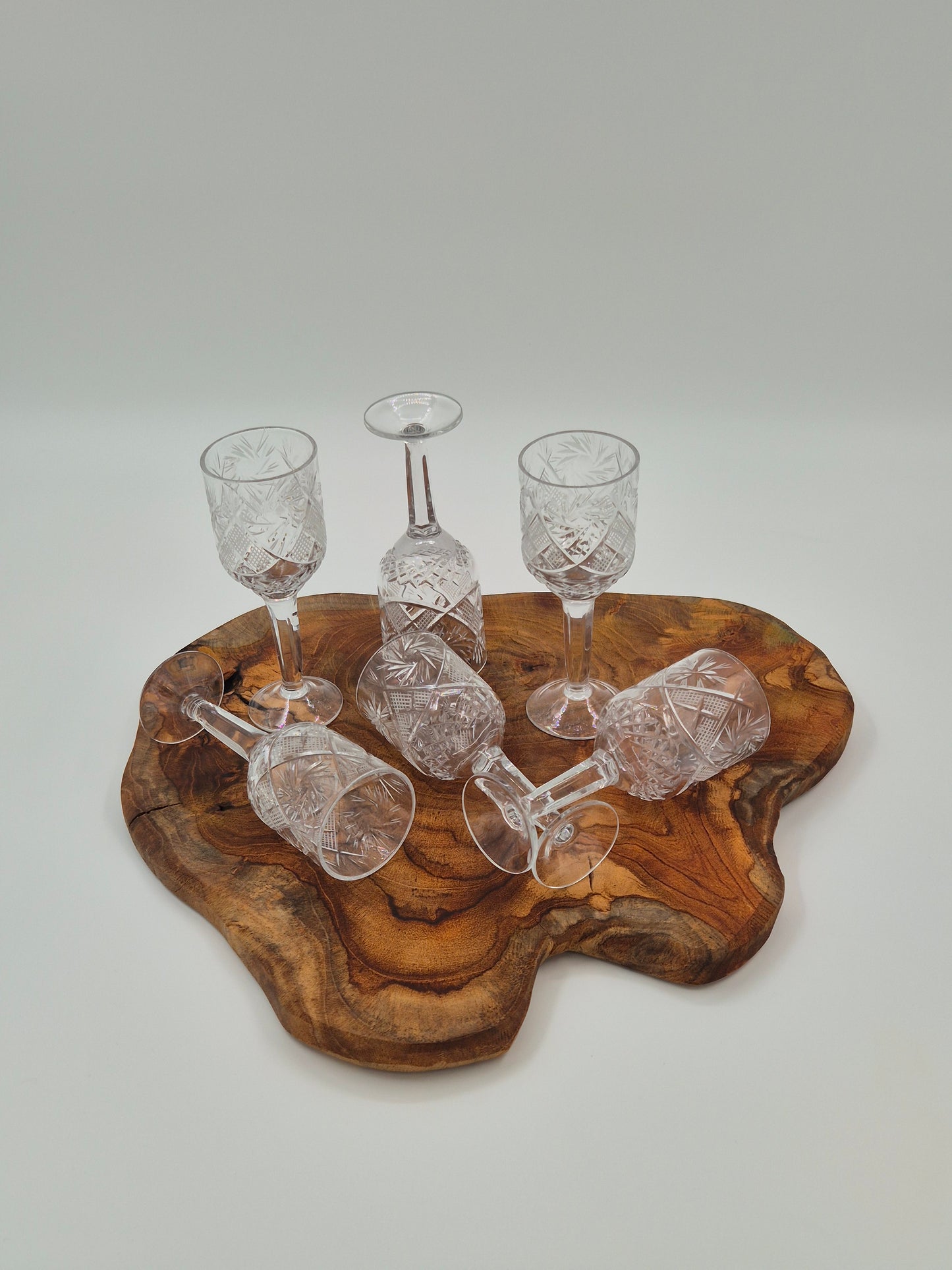 Set van 6 kristallen bekers