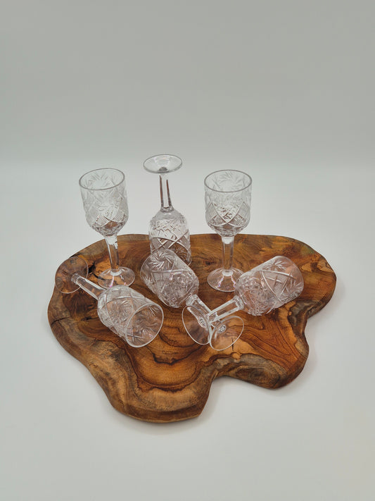 Set van 6 kristallen bekers
