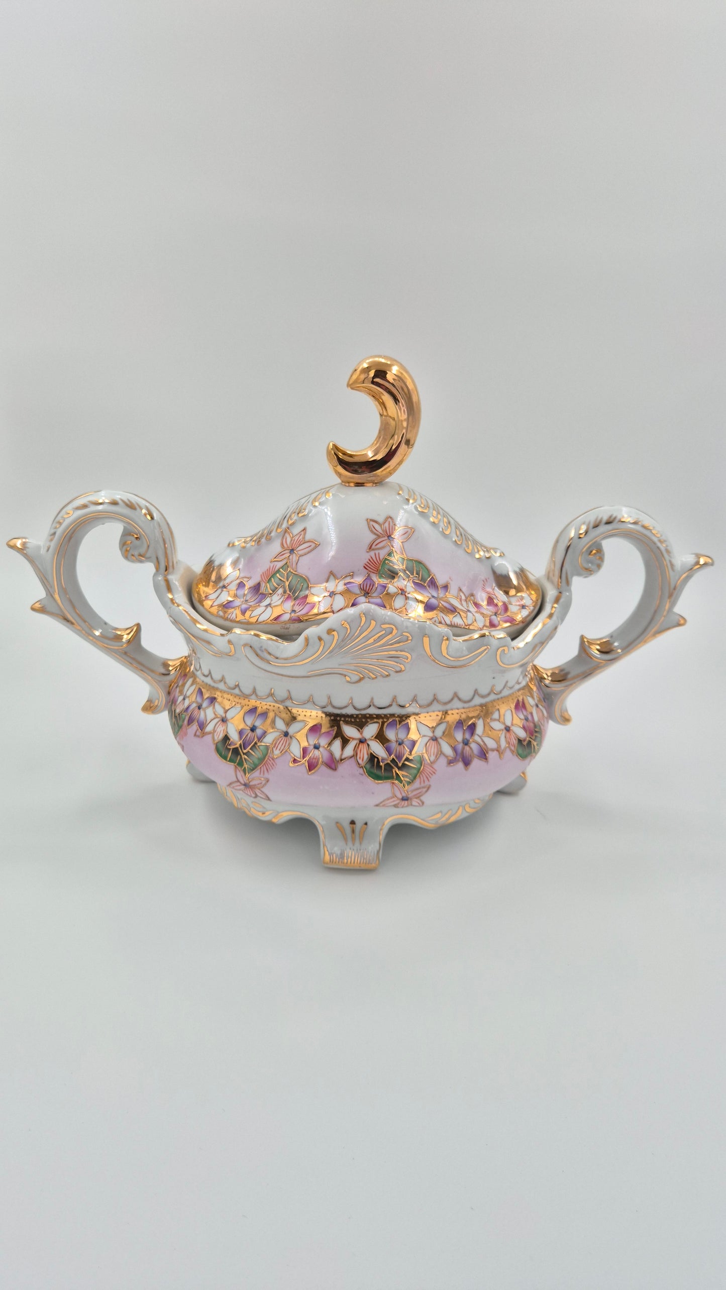 Chinese Vintage Tureen - Hand Painted Porcelain Antique Serving Dish