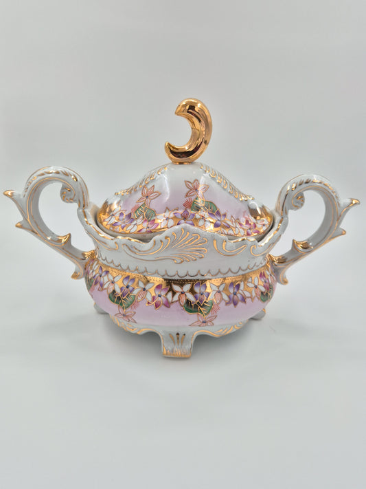 Chinese Vintage Tureen - Hand Painted Porcelain Antique Serving Dish