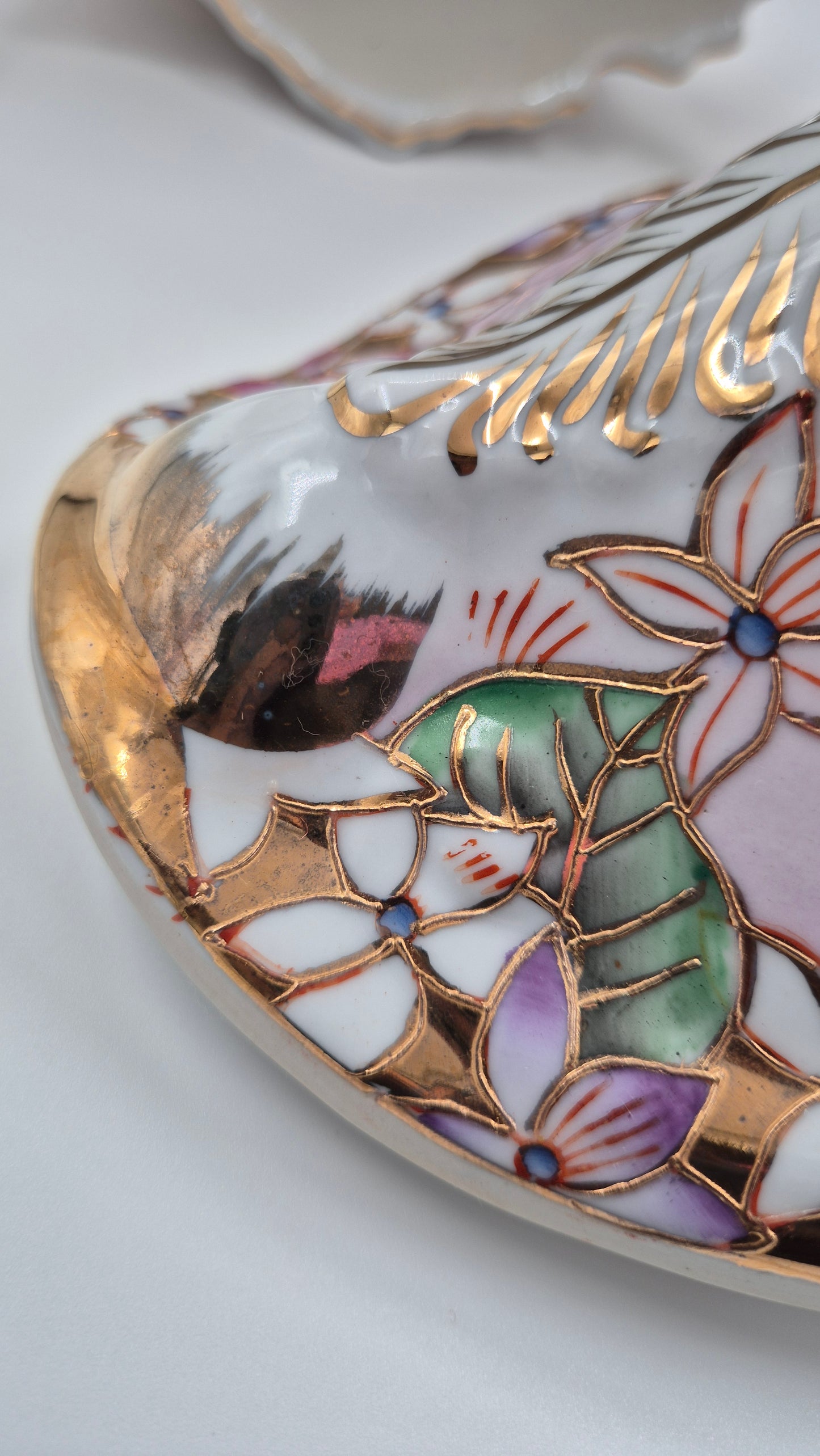 Chinese Vintage Tureen - Hand Painted Porcelain Antique Serving Dish