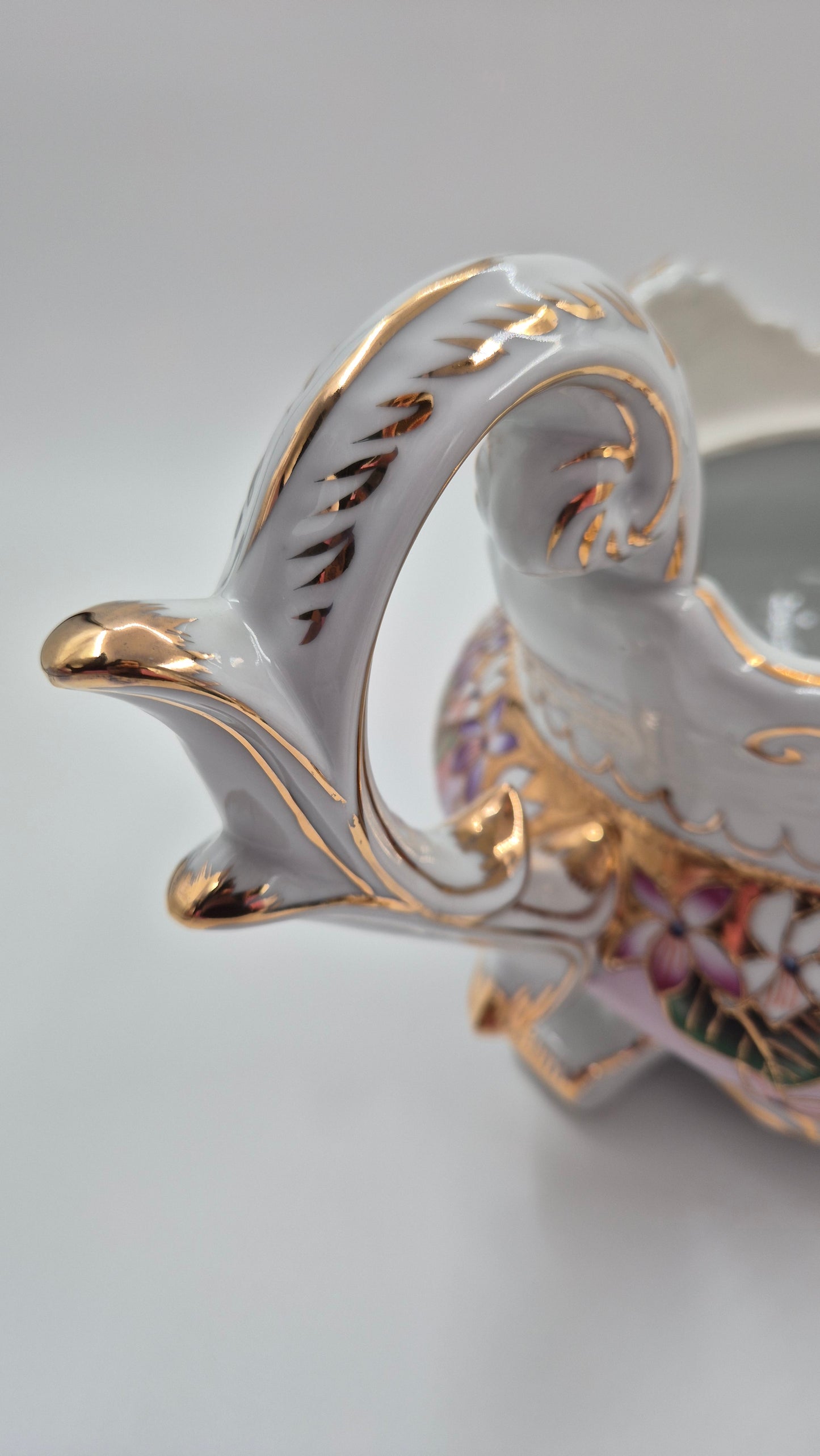 Chinese Vintage Tureen - Hand Painted Porcelain Antique Serving Dish