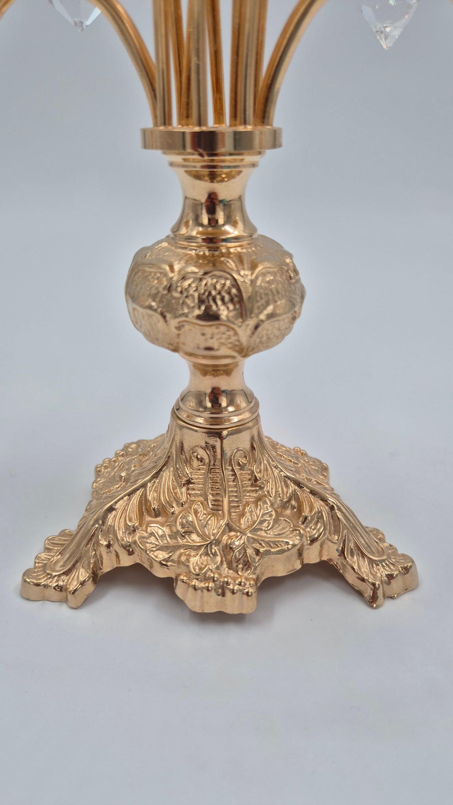 Vintage Crystal Candelabra – Gold Plated Accent