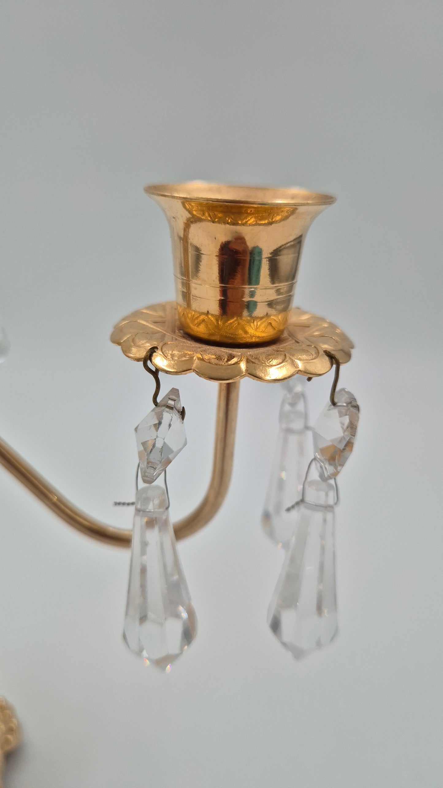Vintage Crystal Candelabra – Gold Plated Accent