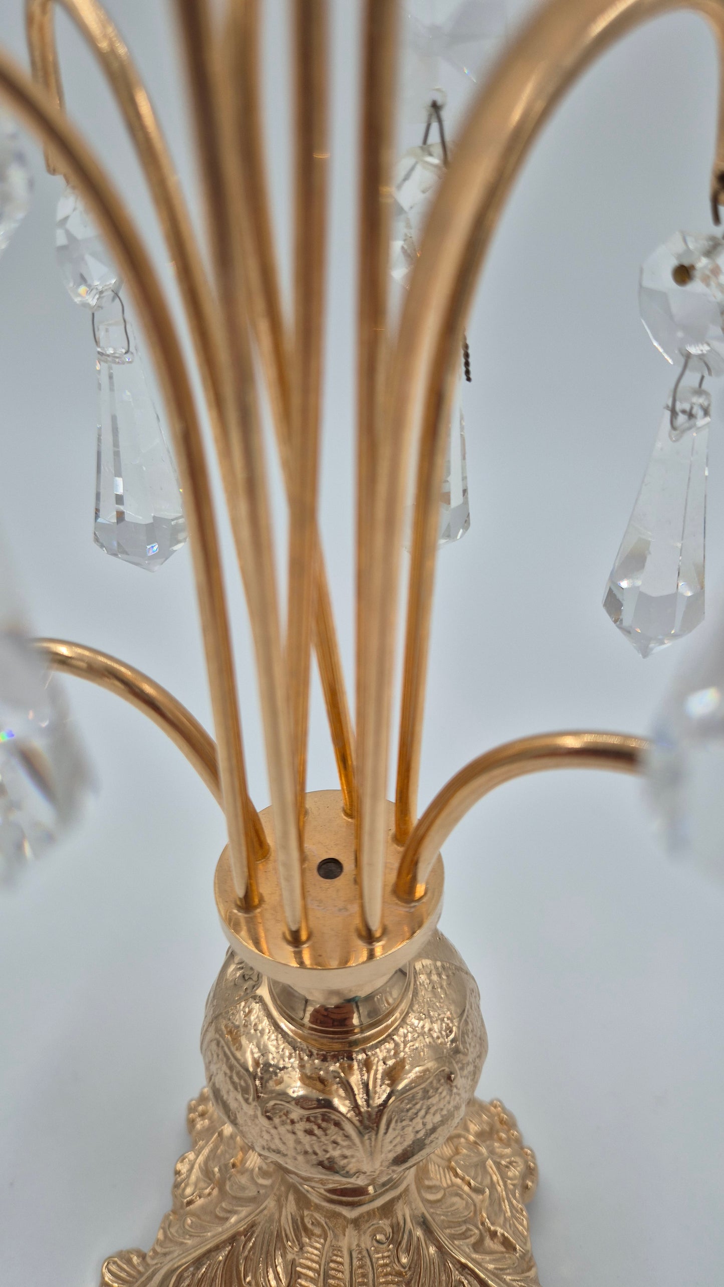 Vintage Crystal Candelabra – Gold Plated Accent