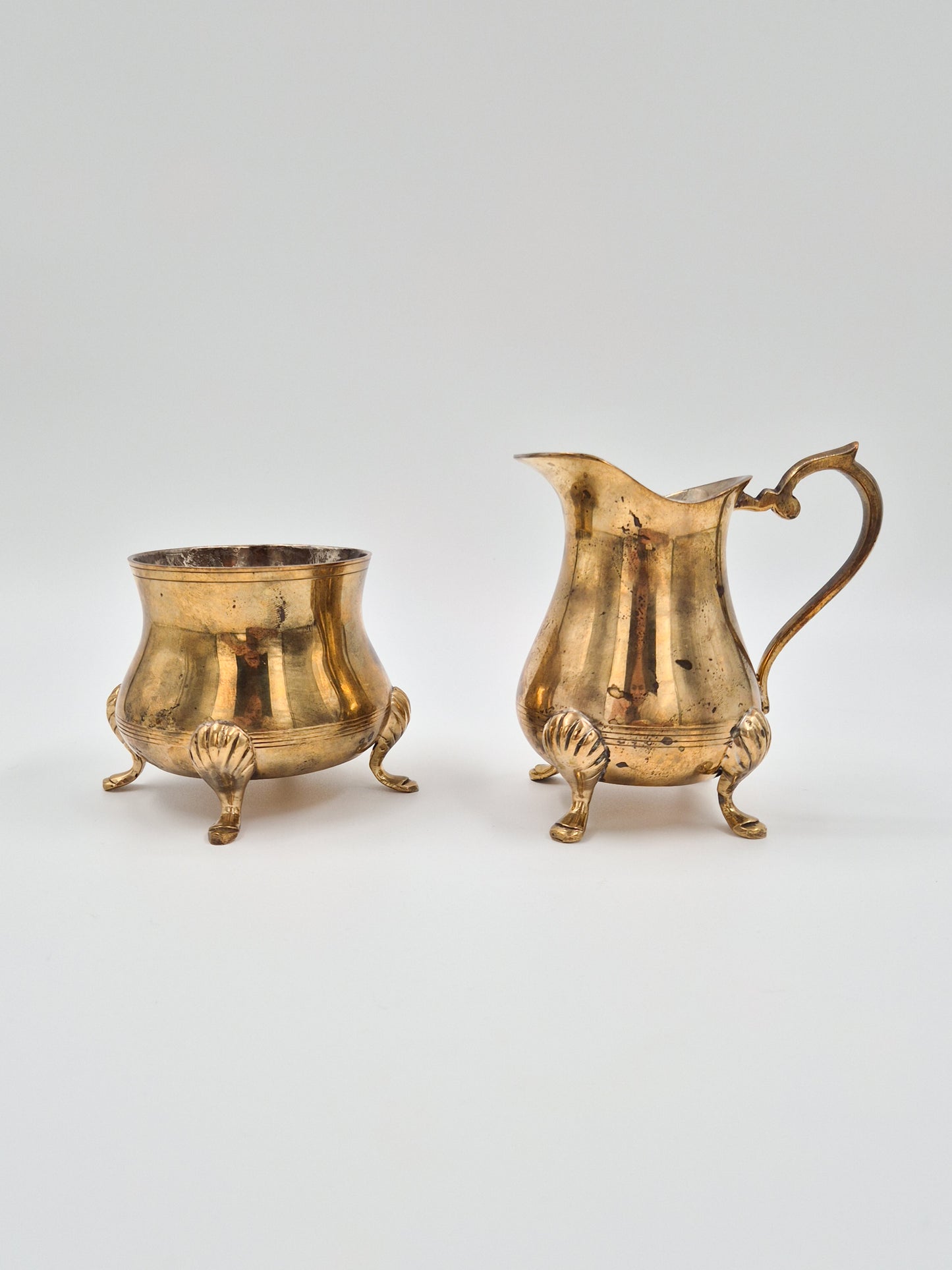 Antique Sugar Bowl and Creamer – Patinated set