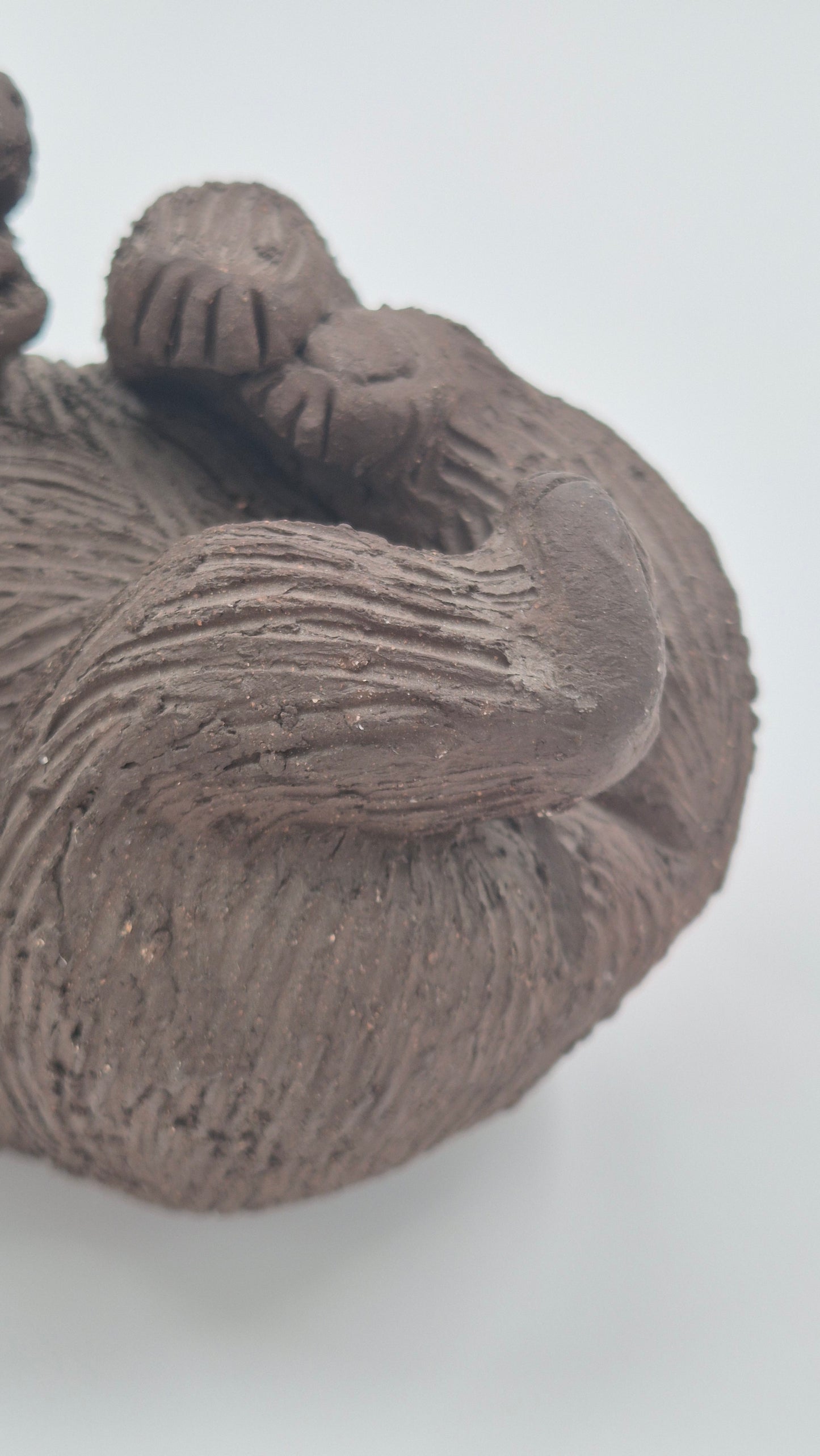 Vintage Clay Bear Sculpture