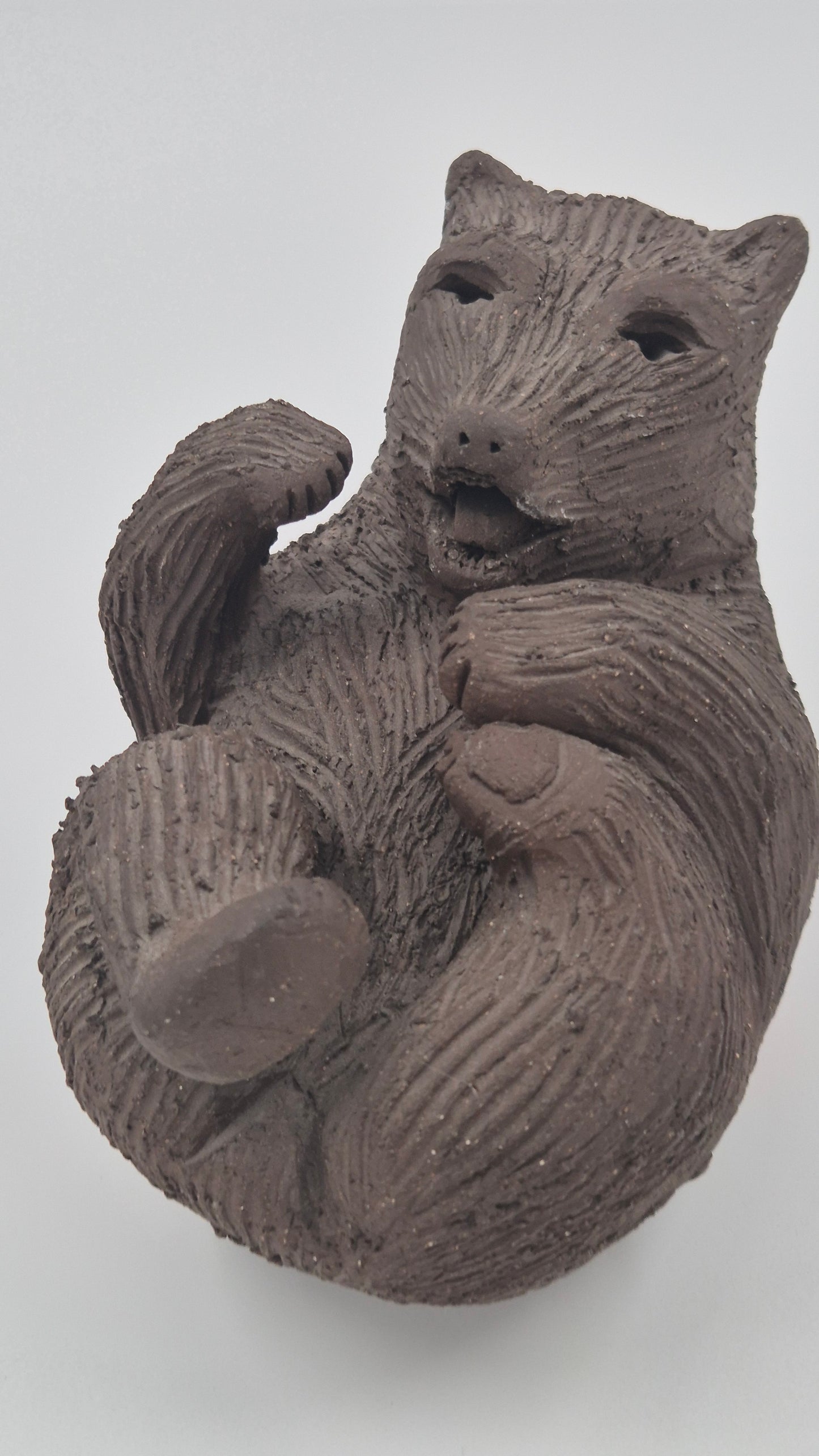 Vintage Clay Bear Sculpture