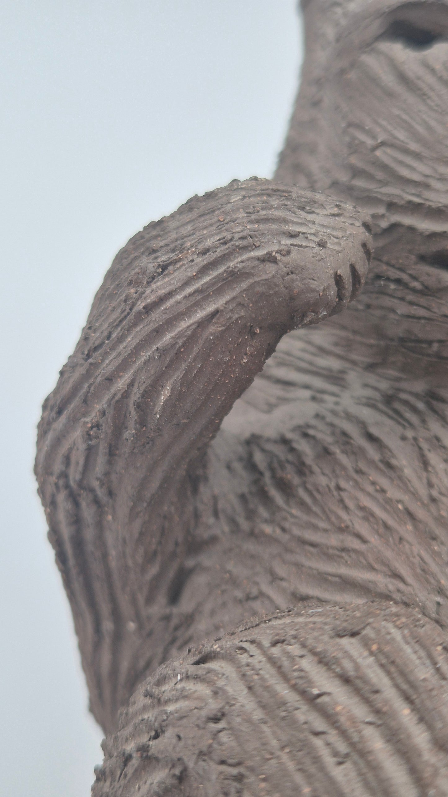 Vintage Clay Bear Sculpture