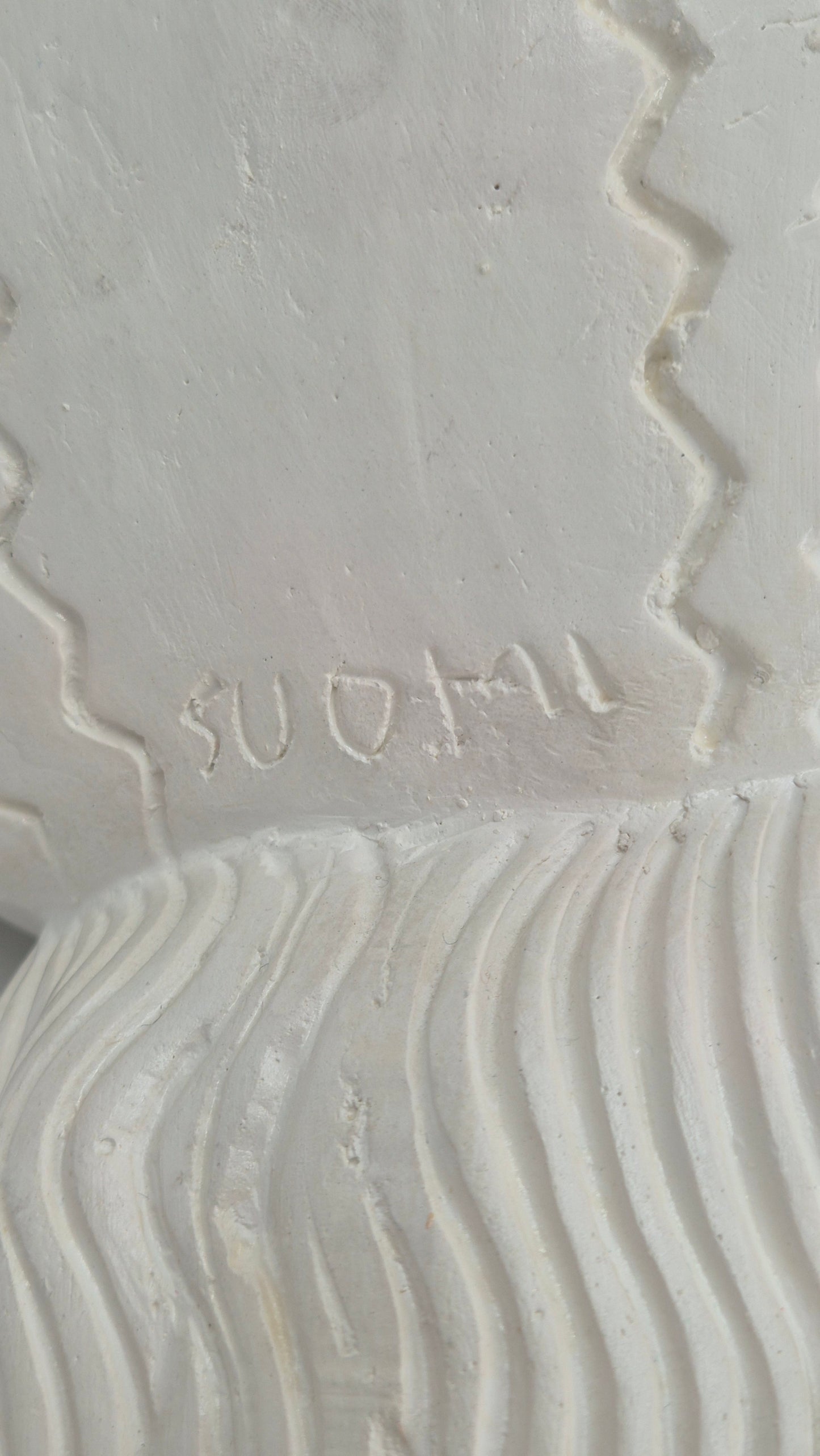 Vintage Balinese Style Bust Sculpture – Hand-Carved, Signed “SUOMI”