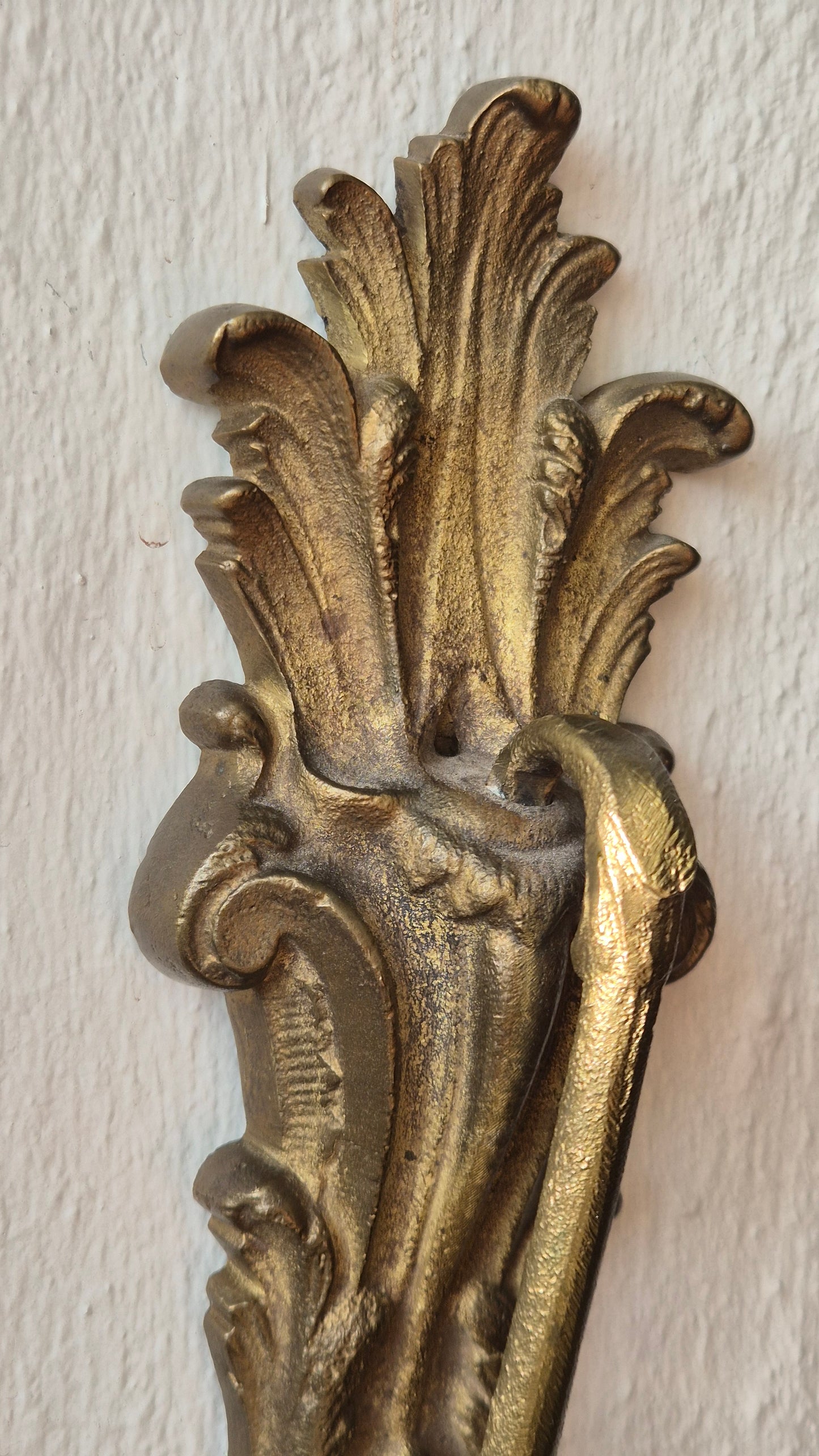 Set of 2 Vintage Brass Candle Wall Sconces