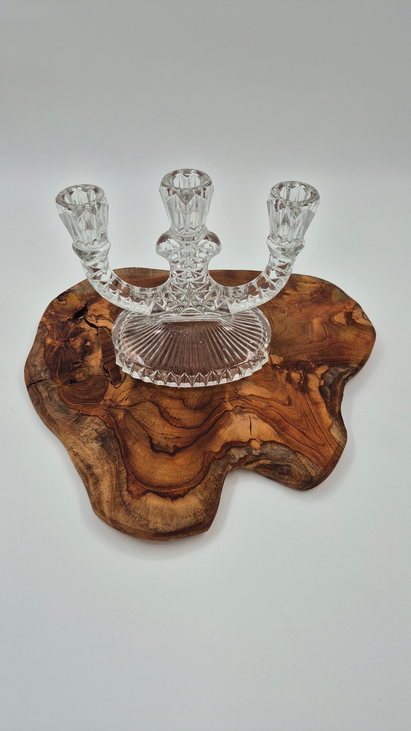 Art Deco Pressed Glass Candelabra