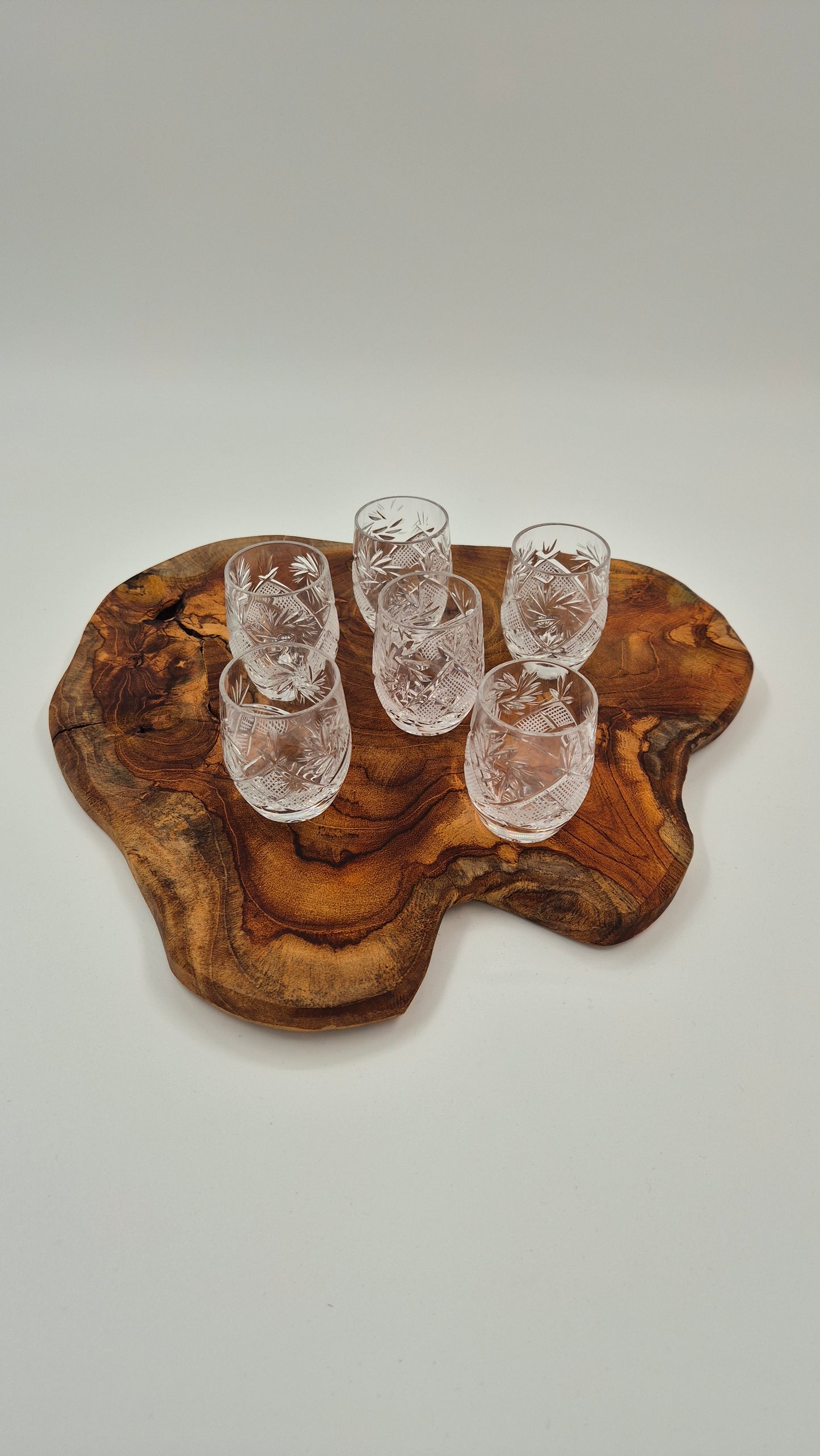 Set of Six Vintage Chrystal Schnapps Glass