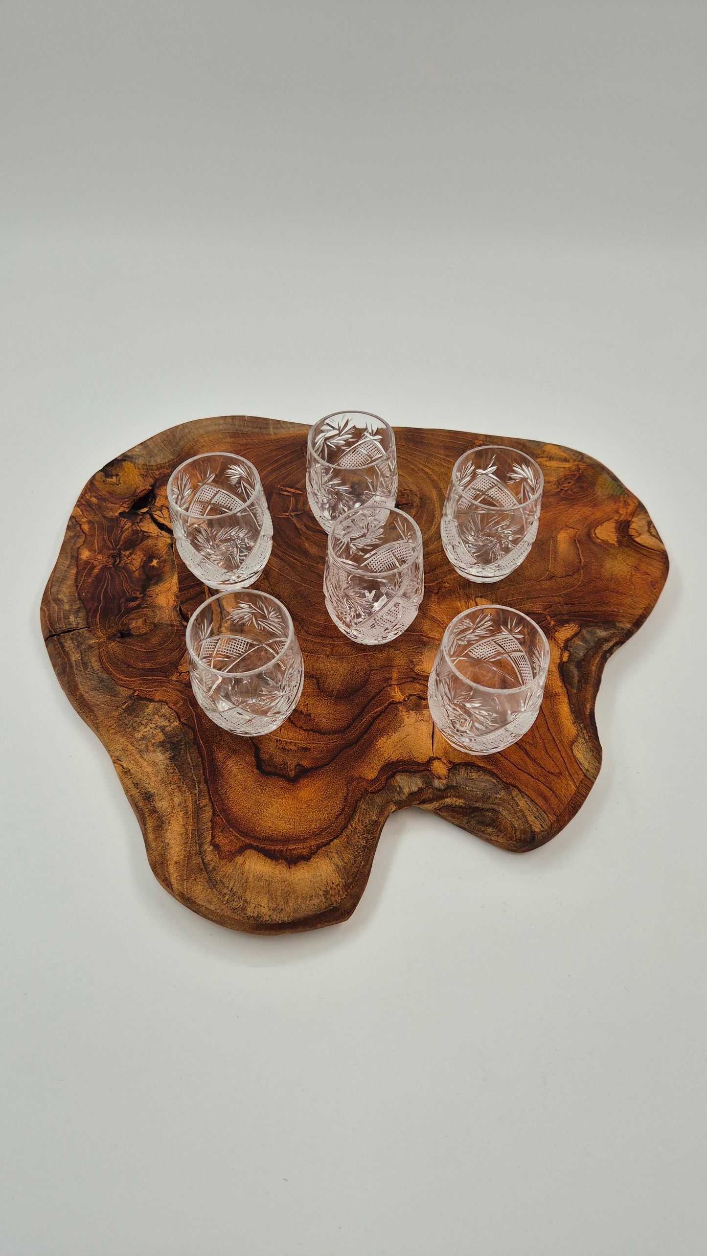 Set of Six Vintage Chrystal Schnapps Glass