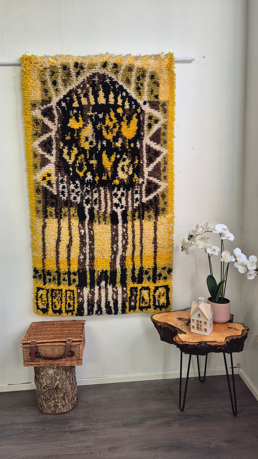 Kanarialintu Vintage Finnish Wall Rug by Aappo Härkönen