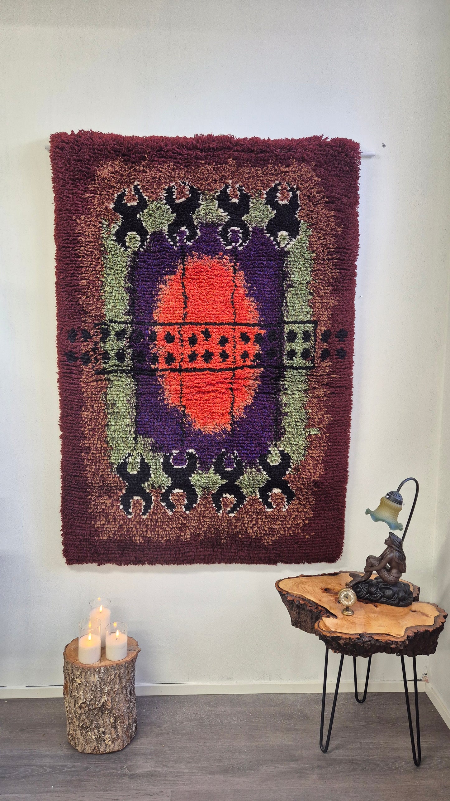 Vintage Finnish Wall Rug by Hannamaija Teisko – Scandinavian Textile Art