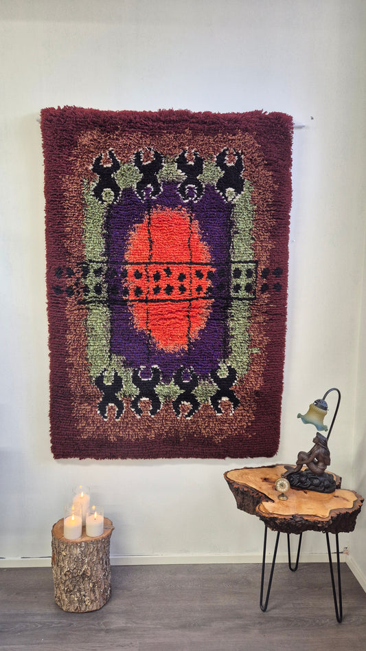 Vintage Finnish Wall Rug by Hannamaija Teisko – Scandinavian Textile Art