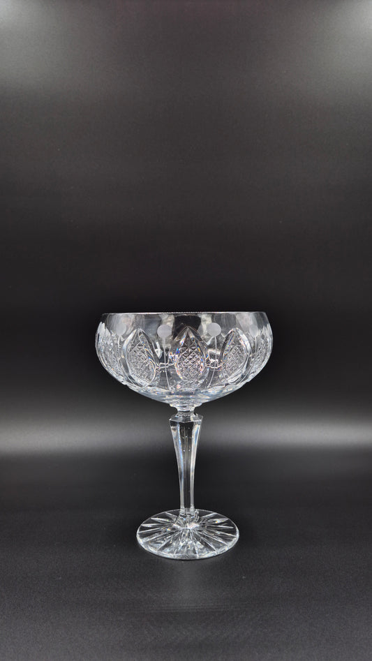 Vintage Footed Crystal Dish with Enamel Detailing