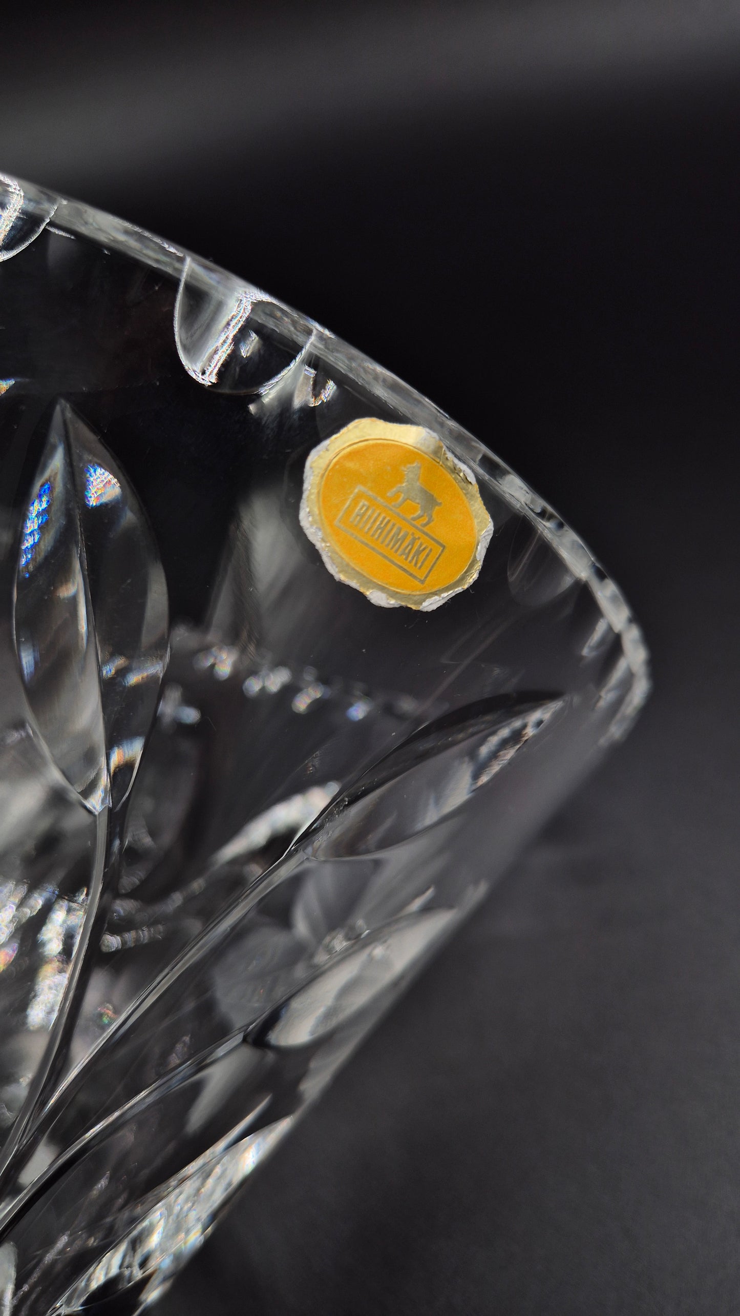 Riihimäen Lasi Selleri Crystal Vase - Aimo Okkolin Design