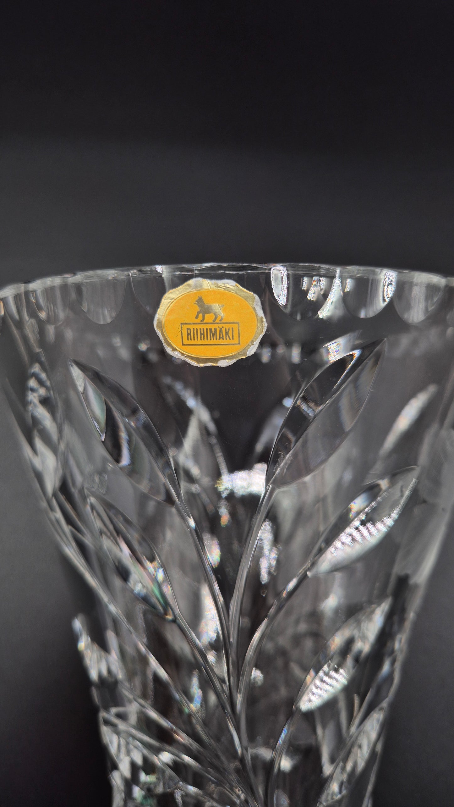 Riihimäen Lasi Selleri Crystal Vase - Aimo Okkolin Design