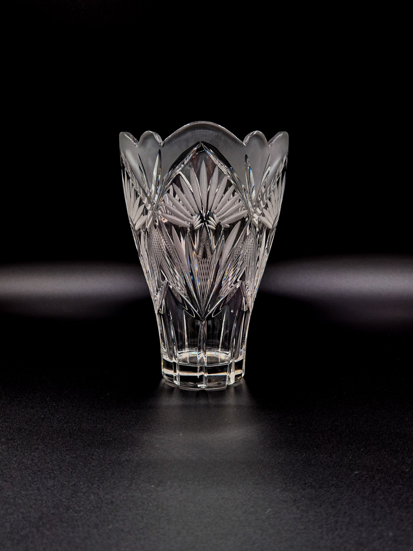 Vase en cristal vintage – Verre taillé élégant