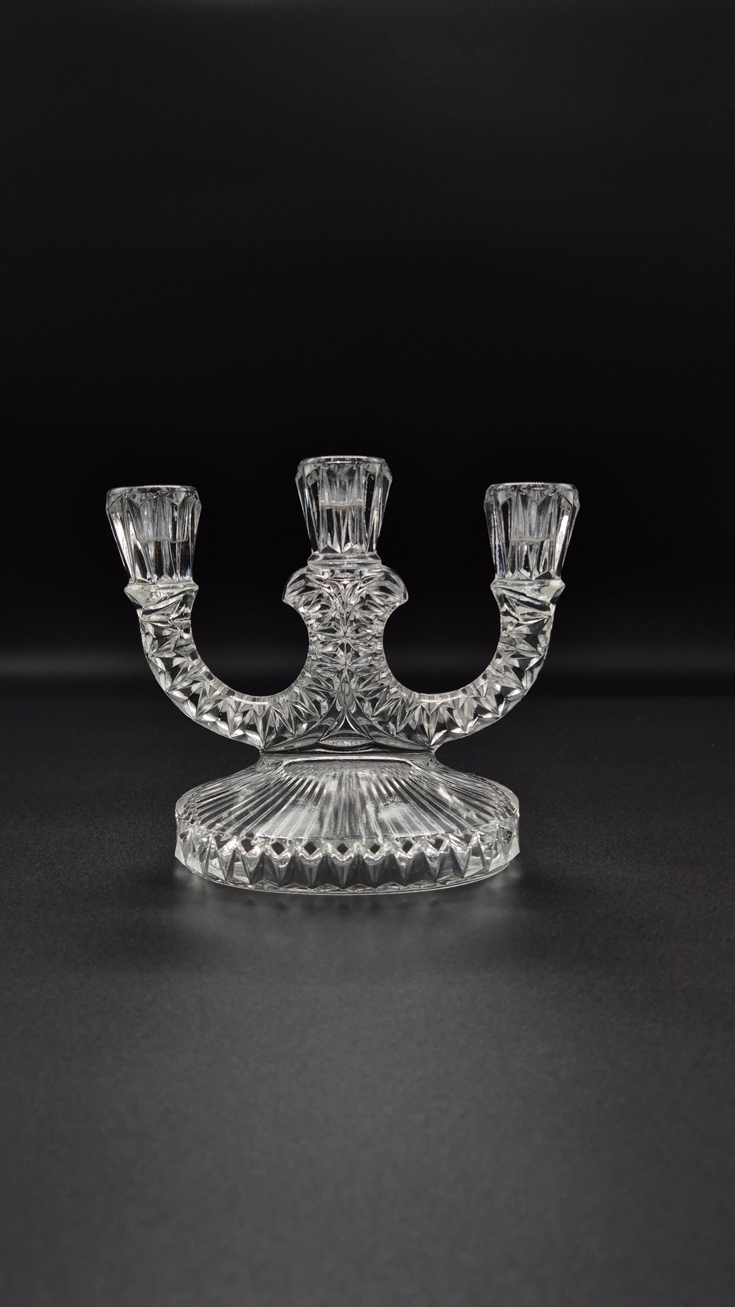 Art Deco Pressed Glass Candelabra
