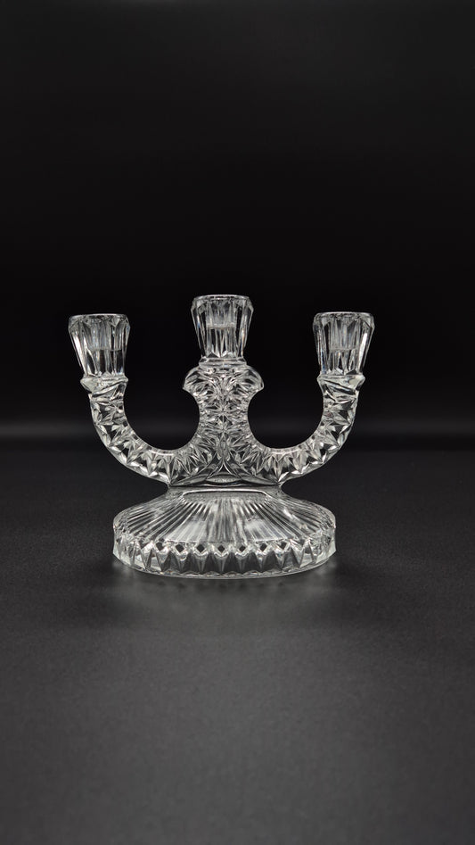 Art Deco Pressed Glass Candelabra