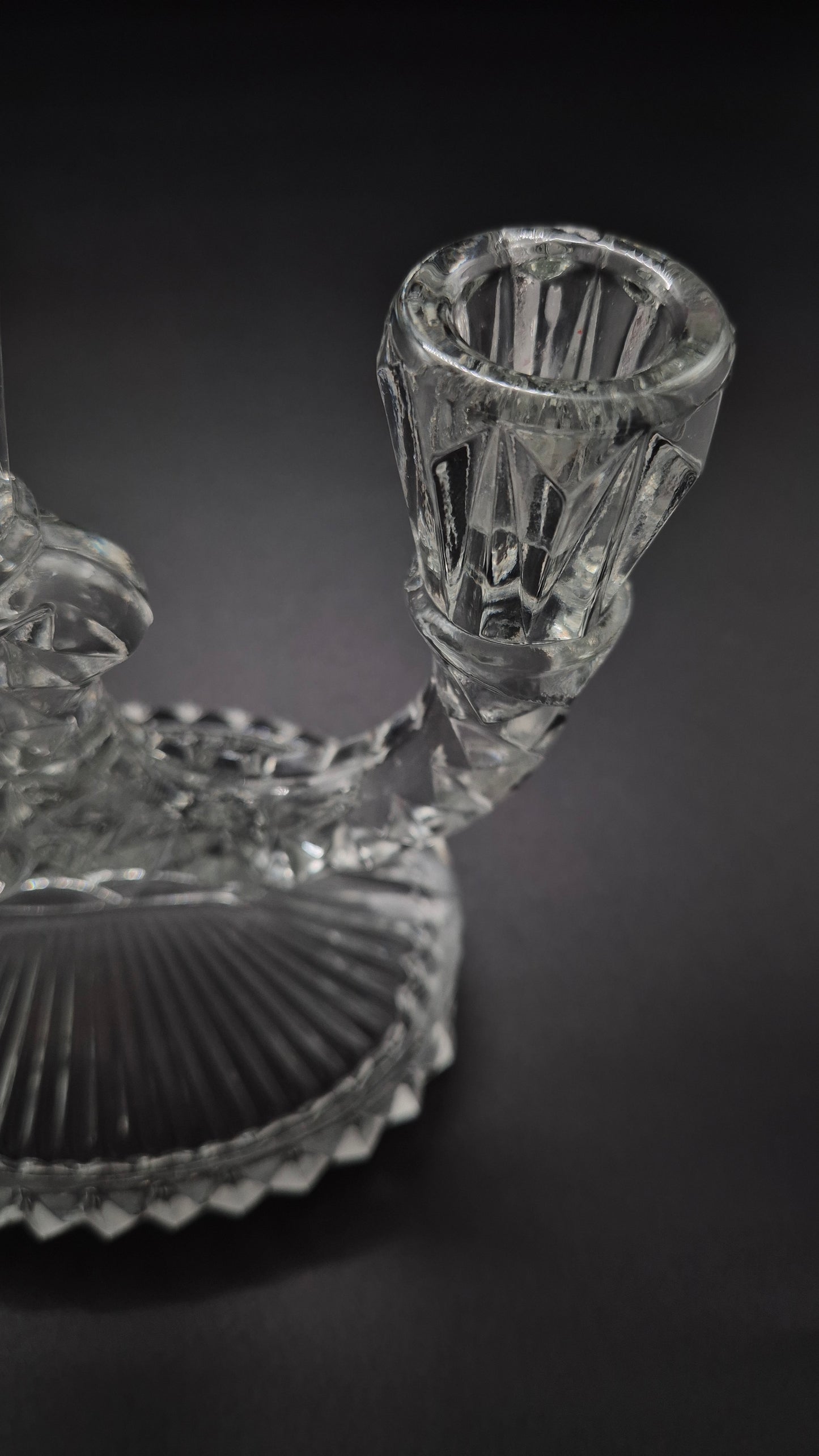 Art Deco Pressed Glass Candelabra