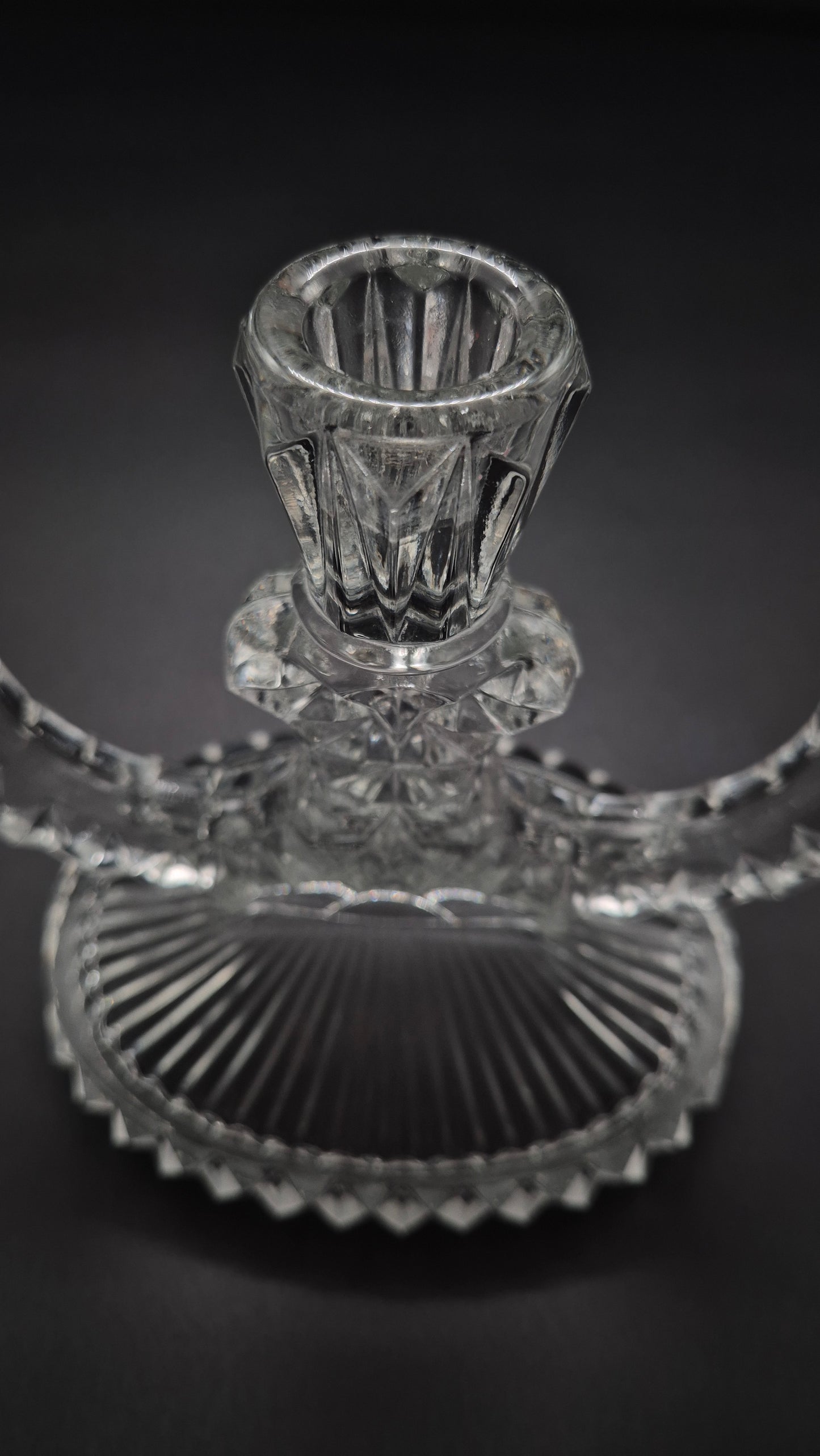 Art Deco Pressed Glass Candelabra