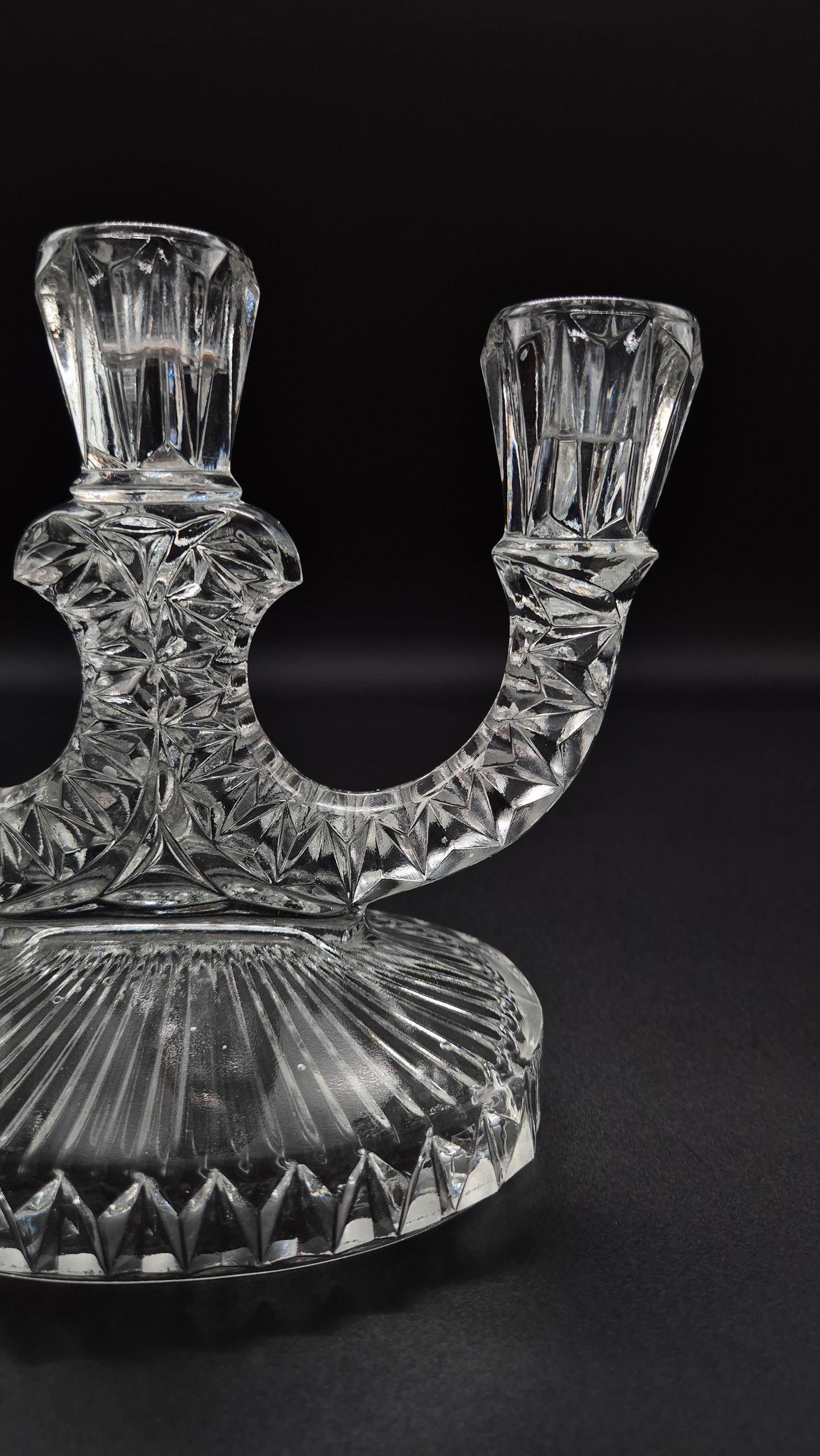 Art Deco Pressed Glass Candelabra