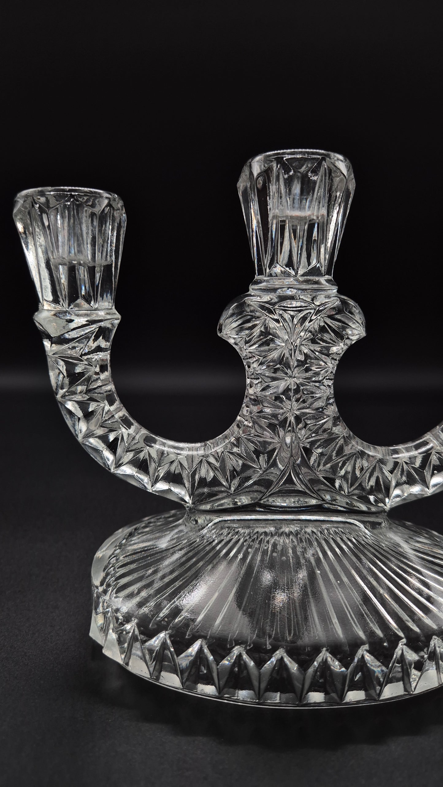 Art Deco Pressed Glass Candelabra