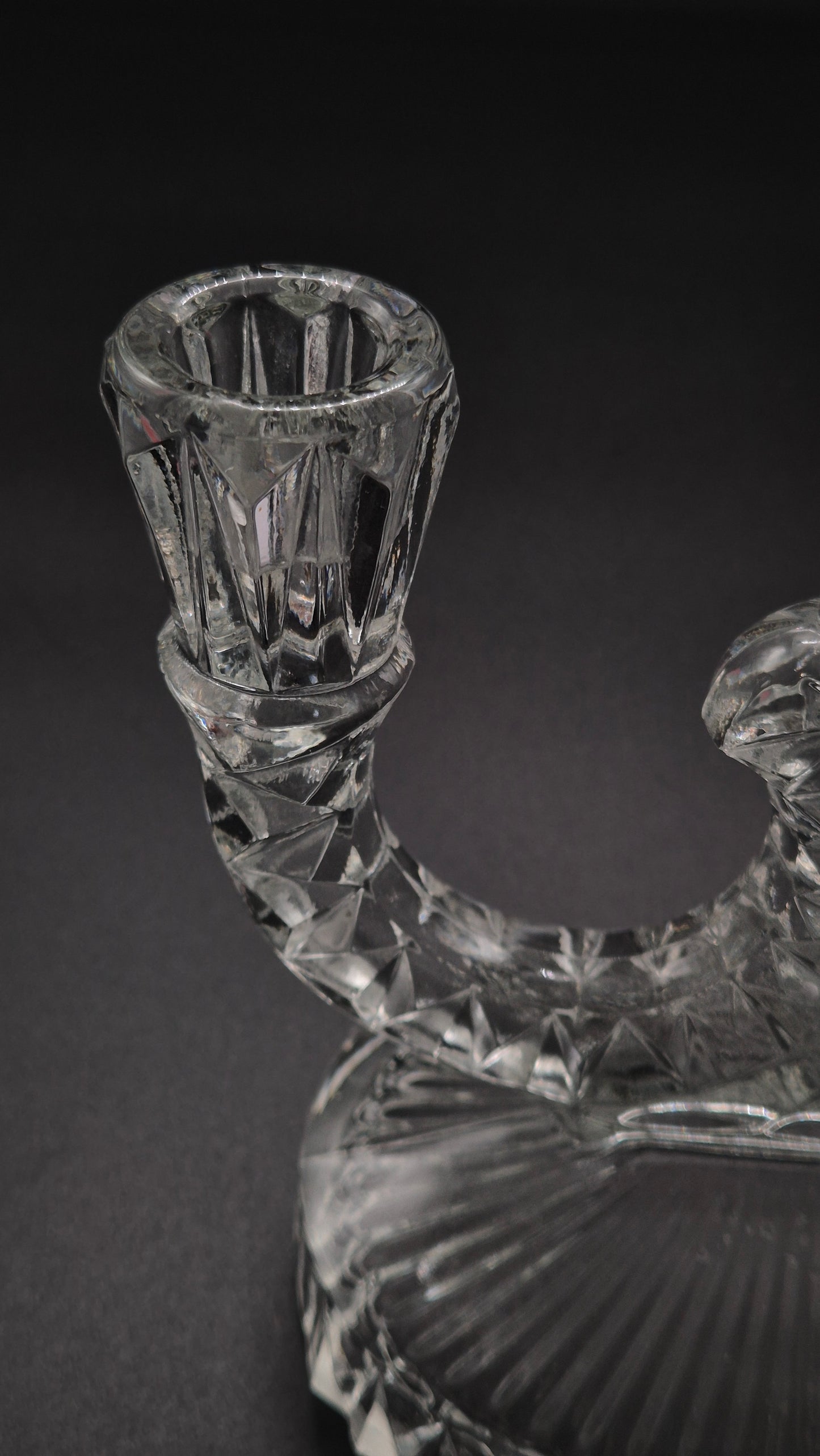 Art Deco Pressed Glass Candelabra