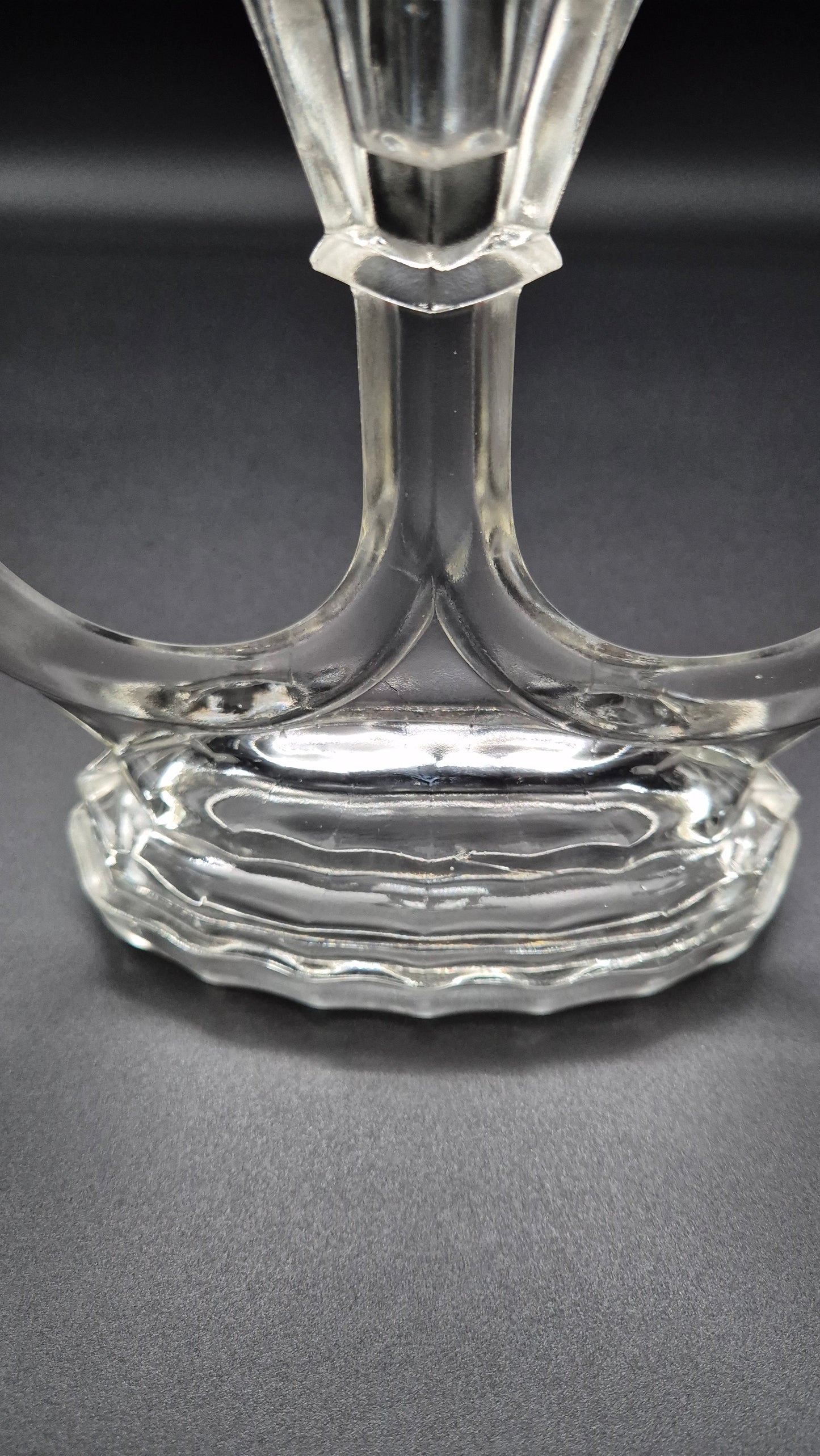 Art Deco Candlestick by Riihimäen Lasi – Vintage Finnish Glass Candle Holder