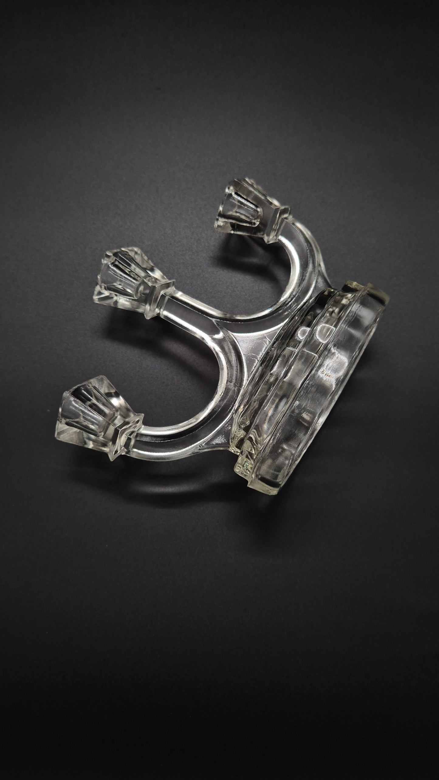 Art Deco Candlestick by Riihimäen Lasi – Vintage Finnish Glass Candle Holder