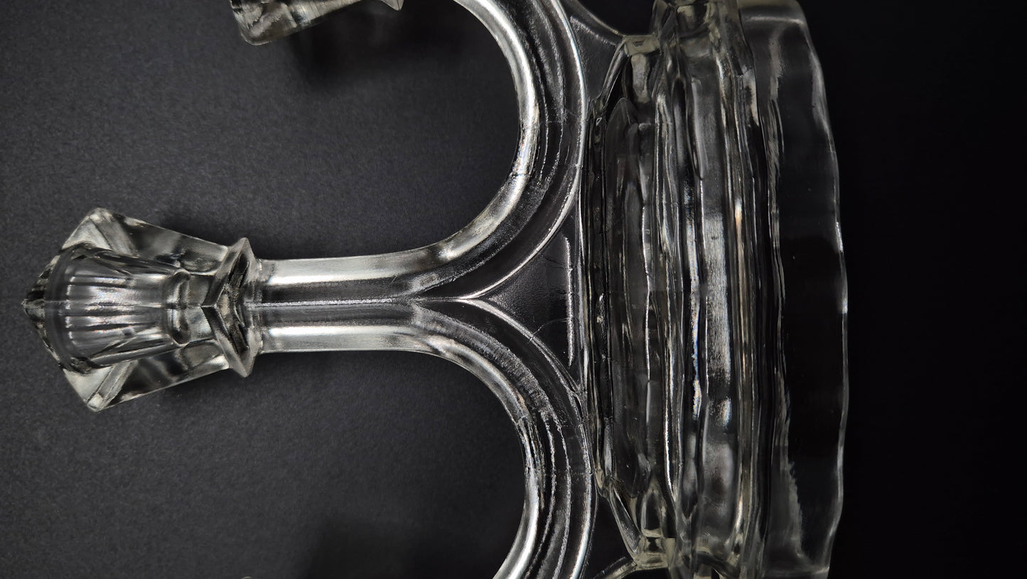 Art Deco Candlestick by Riihimäen Lasi – Vintage Finnish Glass Candle Holder