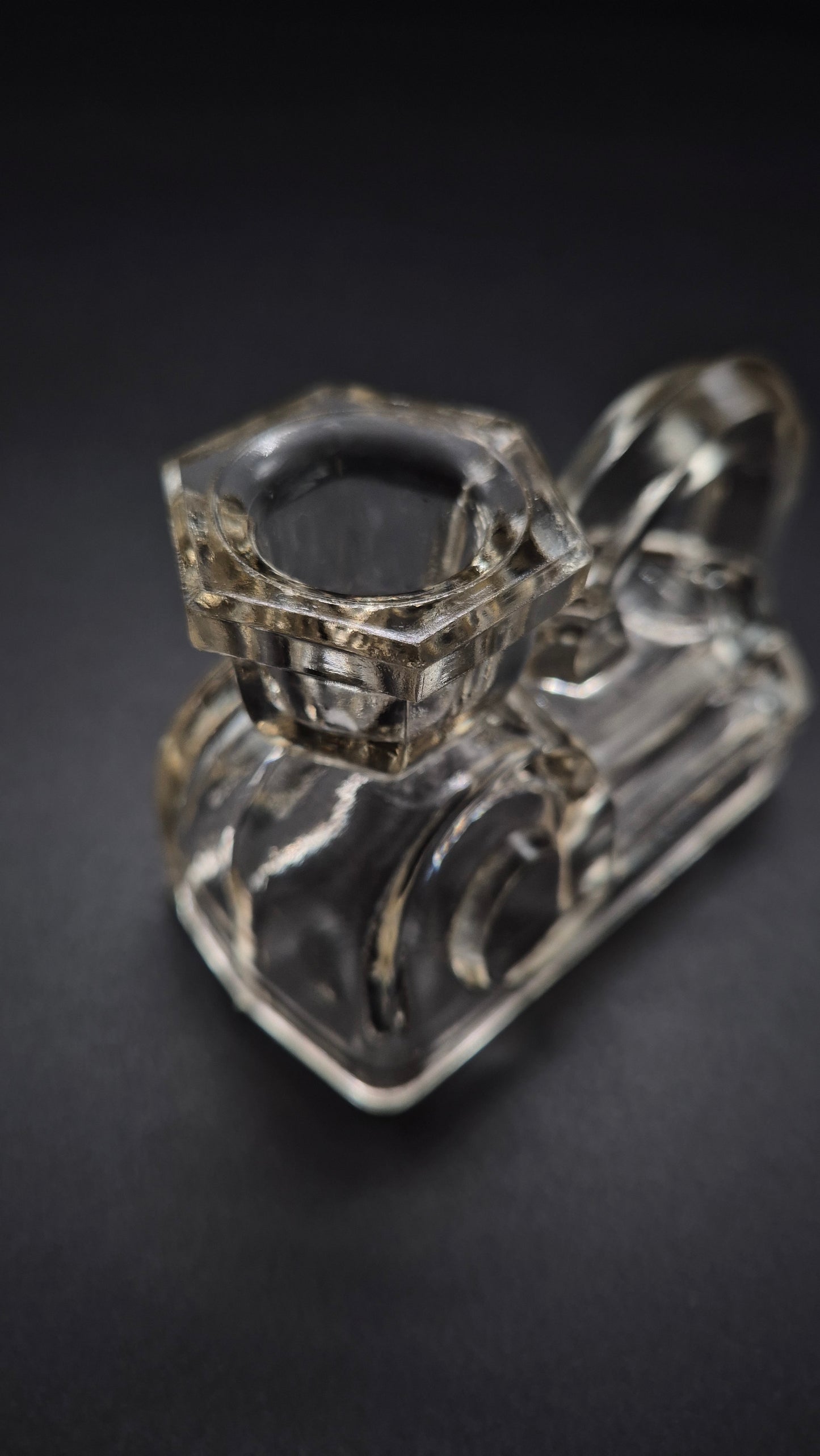 Art Deco Glass Candlestick – Vintage Elegant Candle Holder