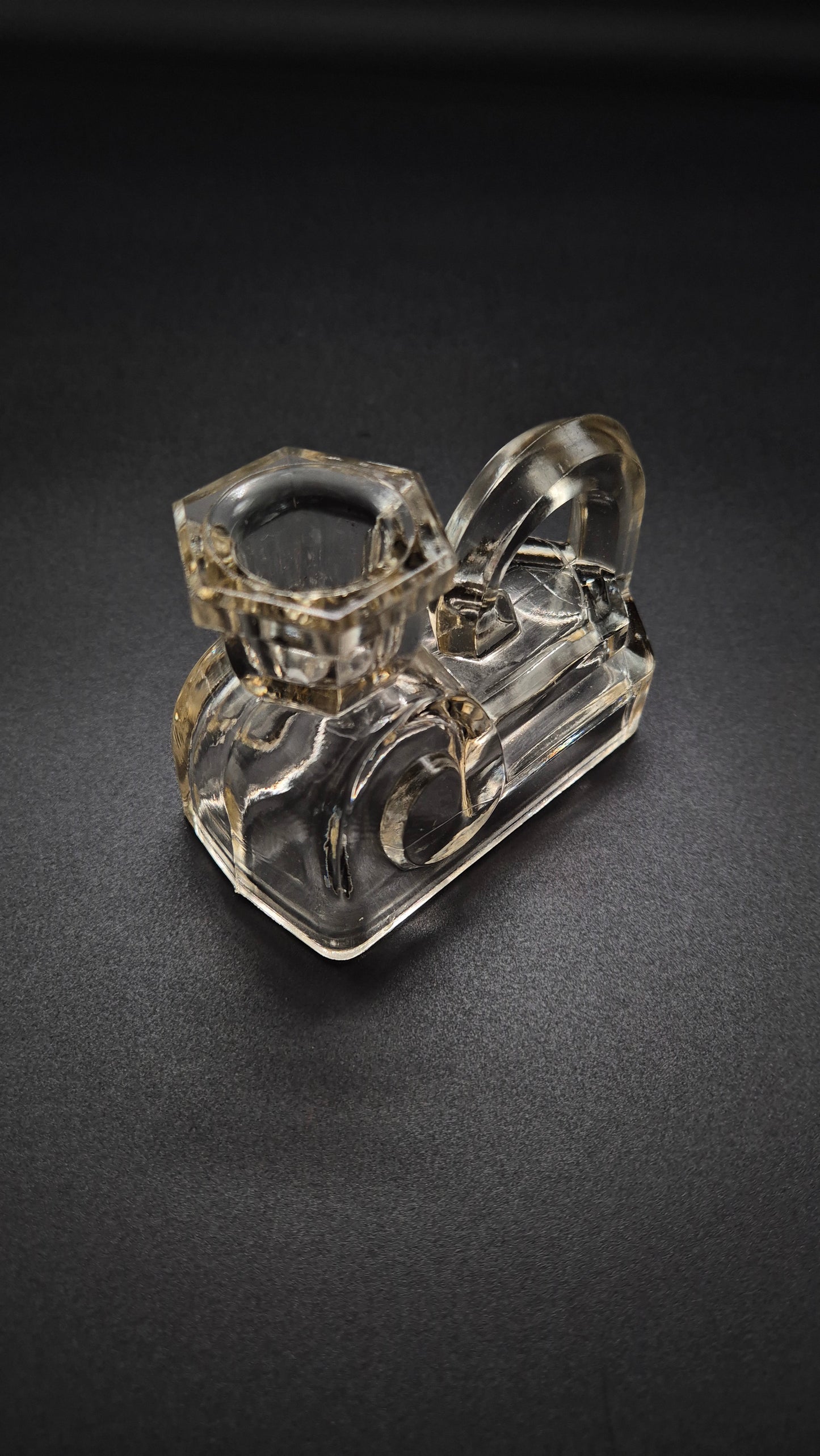 Art Deco Glass Candlestick – Vintage Elegant Candle Holder