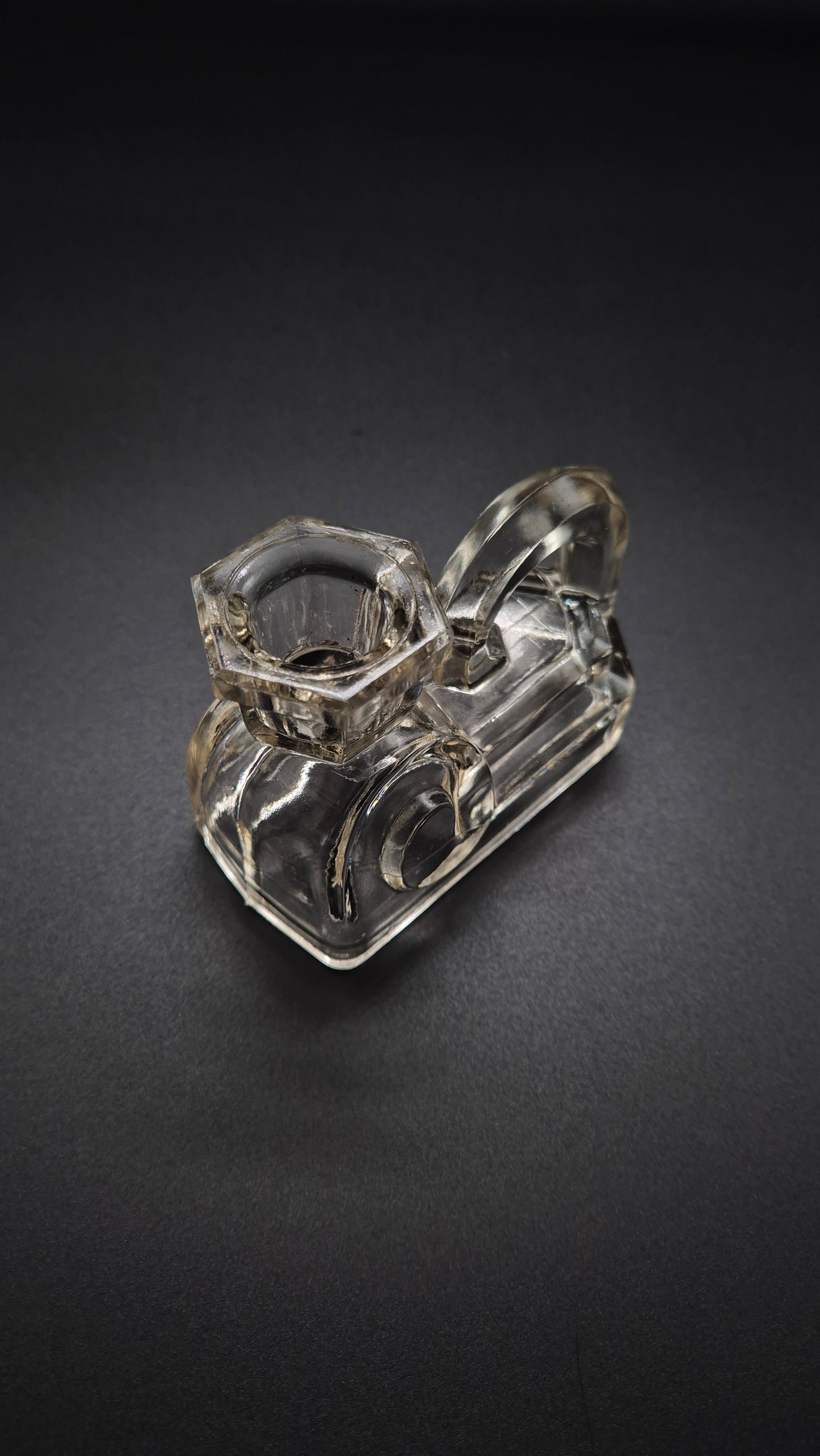 Art Deco Glass Candlestick – Vintage Elegant Candle Holder