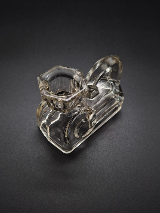 Art Deco Glass Candlestick – Vintage Elegant Candle Holder