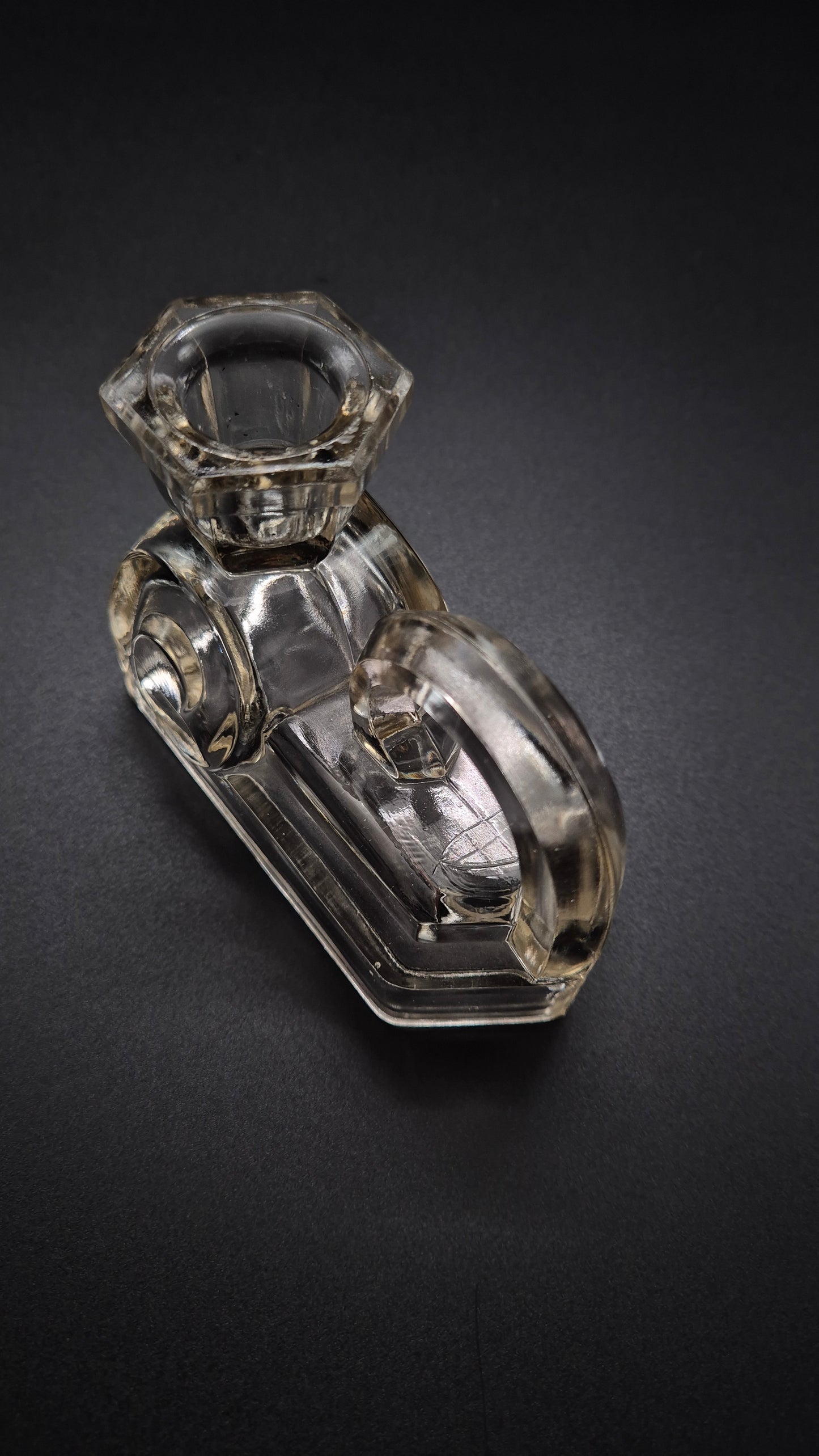 Art Deco Glass Candlestick – Vintage Elegant Candle Holder