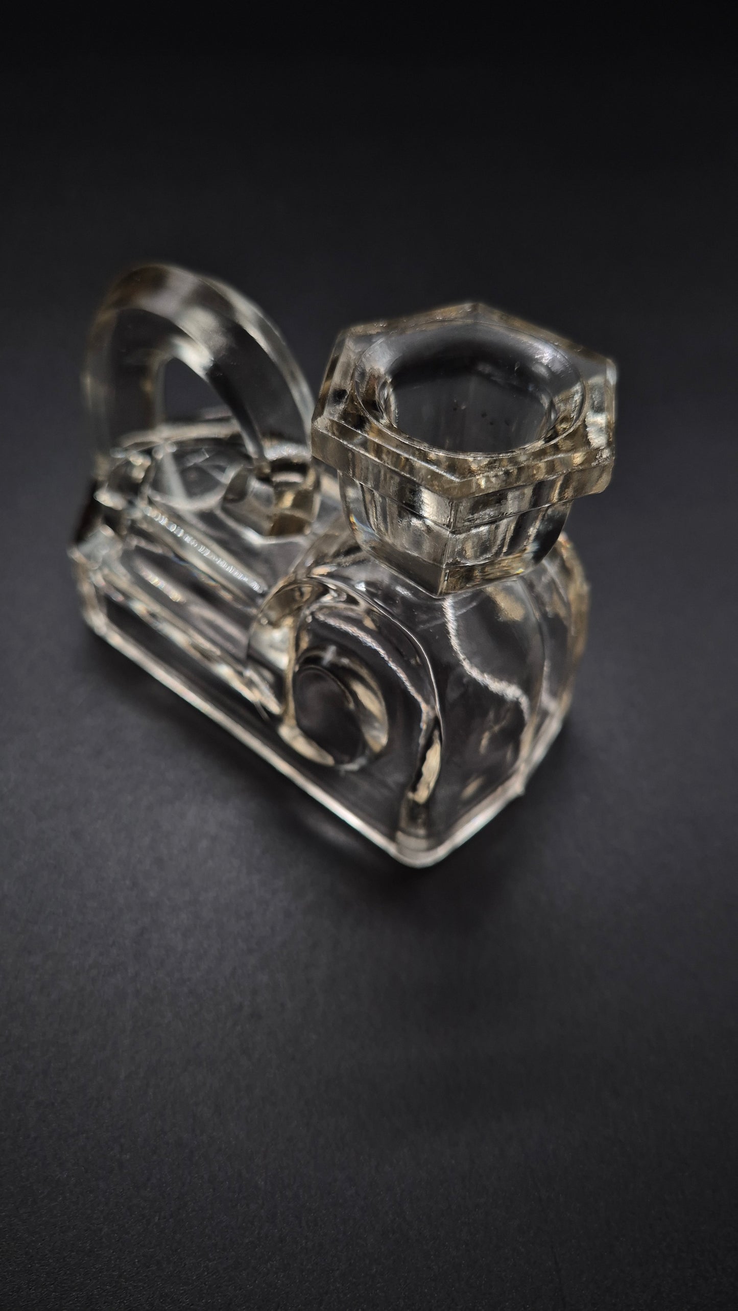 Art Deco Glass Candlestick – Vintage Elegant Candle Holder