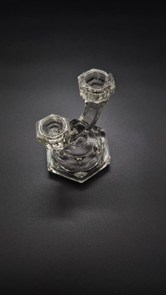 Art Deco Candlestick by Riihimäen Lasi – Vintage Finnish Glass Candle Holder